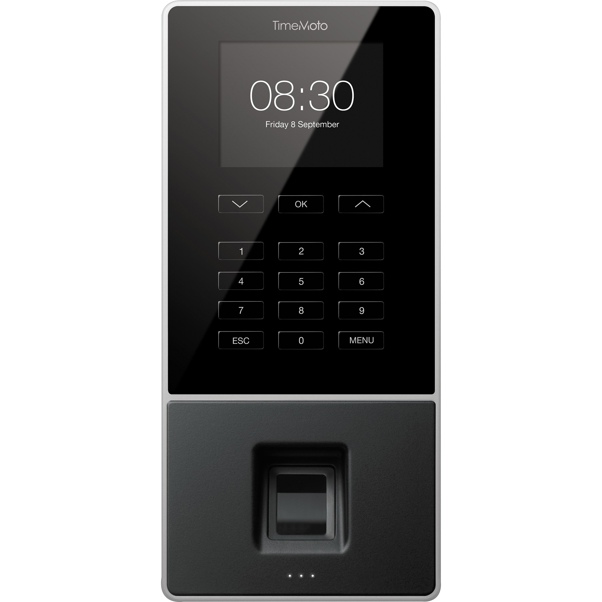 TIMEMOTO Zeiterfassungssystem TM-626 9,95 x 21,5 x 4,43 cm (B x H x T) RFID-Sensor, Fingerabdrucksensor Windows® universell LAN, WiFi, USB-Host