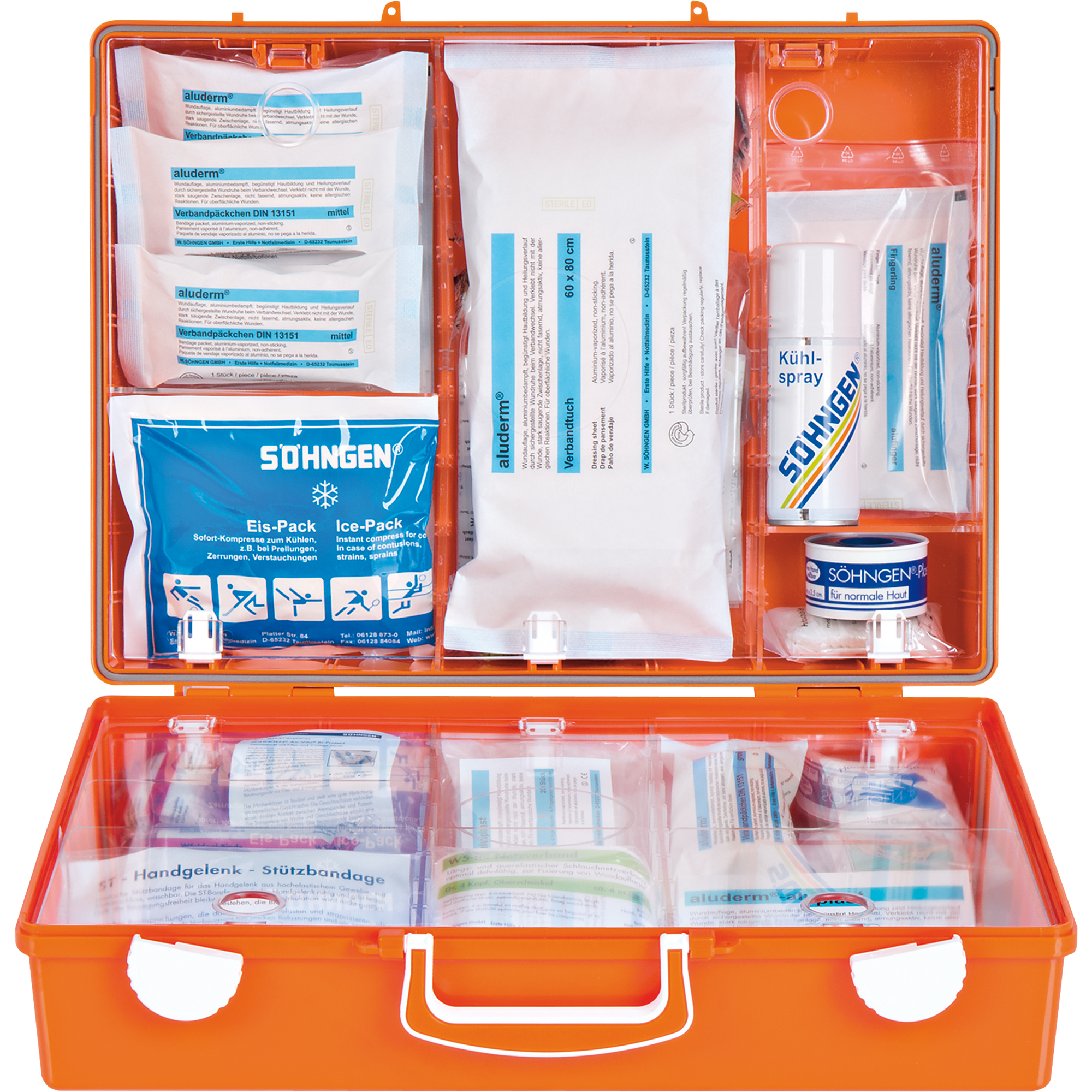 SÖHNGEN® Erste Hilfe Koffer SPEZIAL MT-CD ca. 40 x 30 x 15 cm (B x H x T) DIN 13157 orange