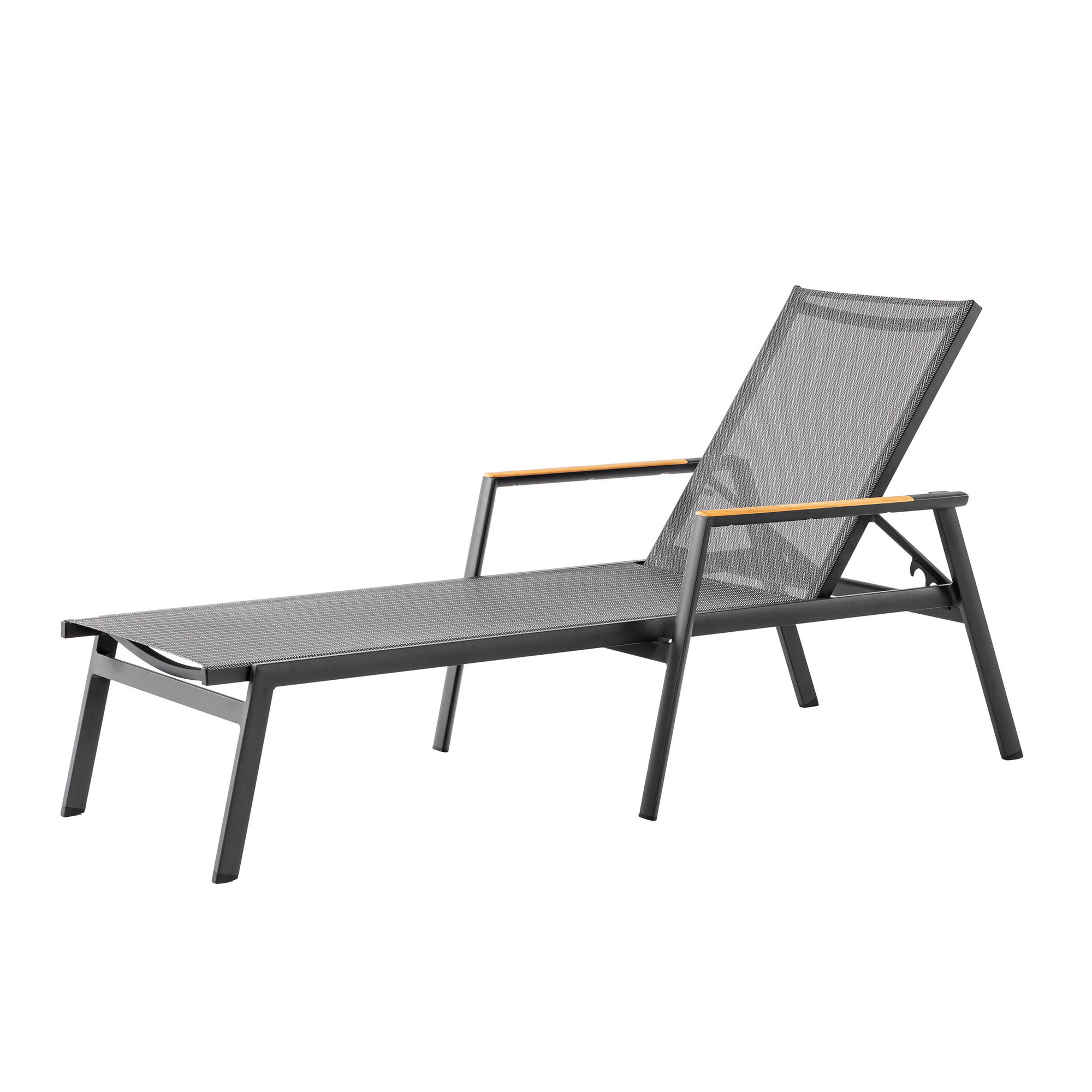 BEST Gartenliege Paros 76 x 36 x 196 cm (B x H x T) 8,9kg anthrazit