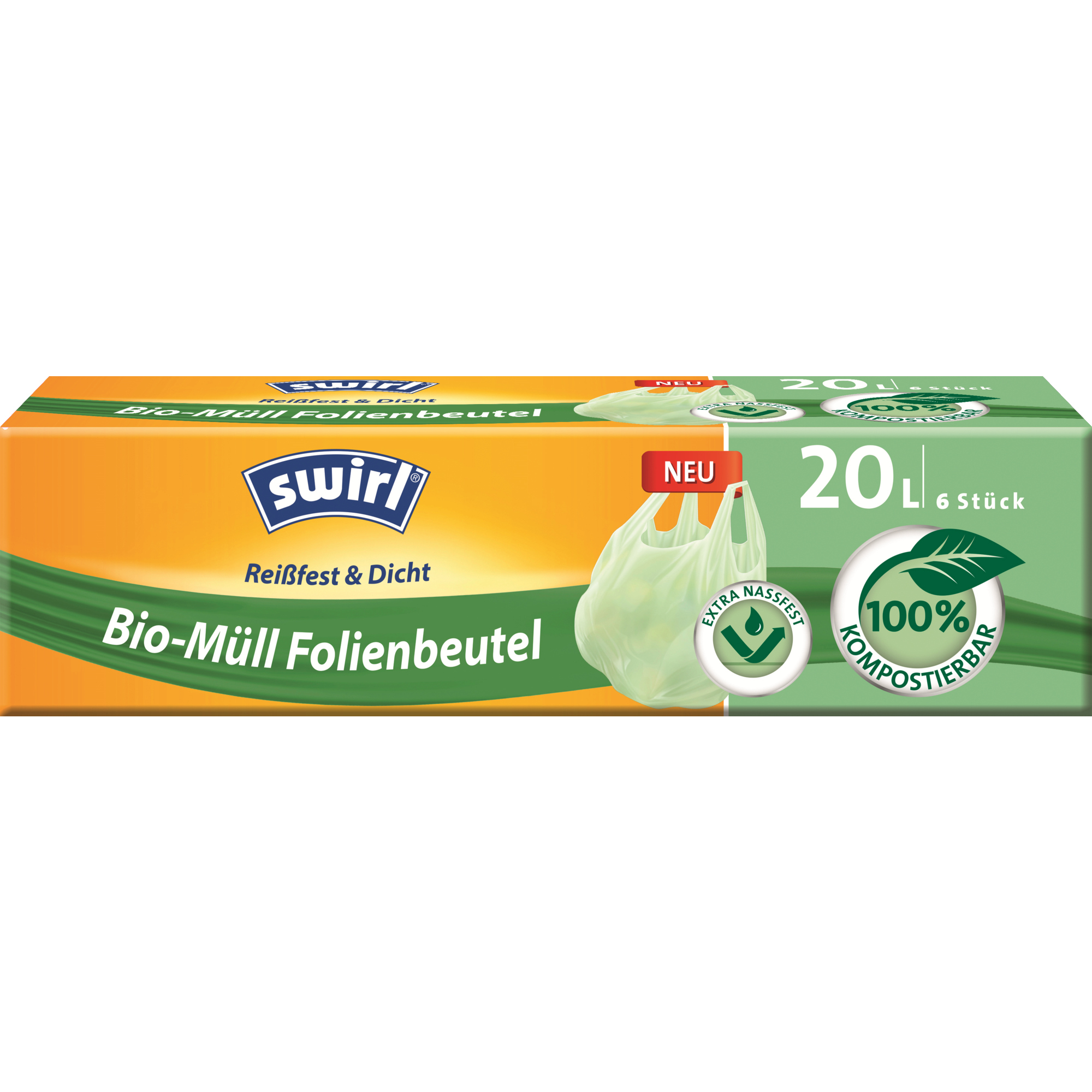 Swirl Müllbeutel Bio 48 x 60 cm (B x H) 20l Folie grün 6 St./Pack.