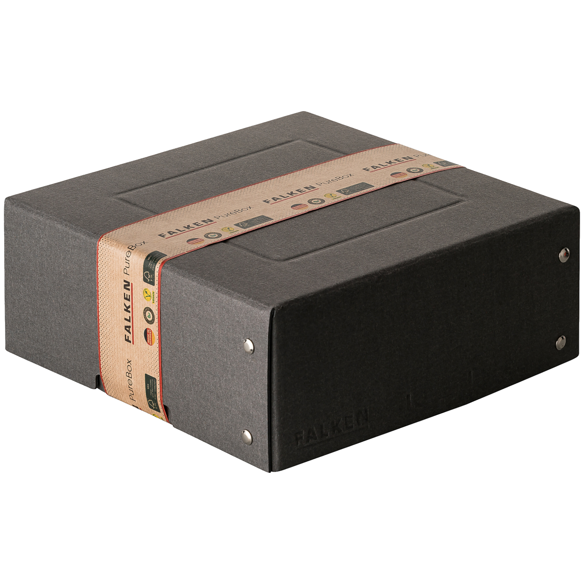 Falken Aufbewahrungsbox PureBox Black 21 x 8,5 x 21 cm (B x H x T) Pappe schwarz