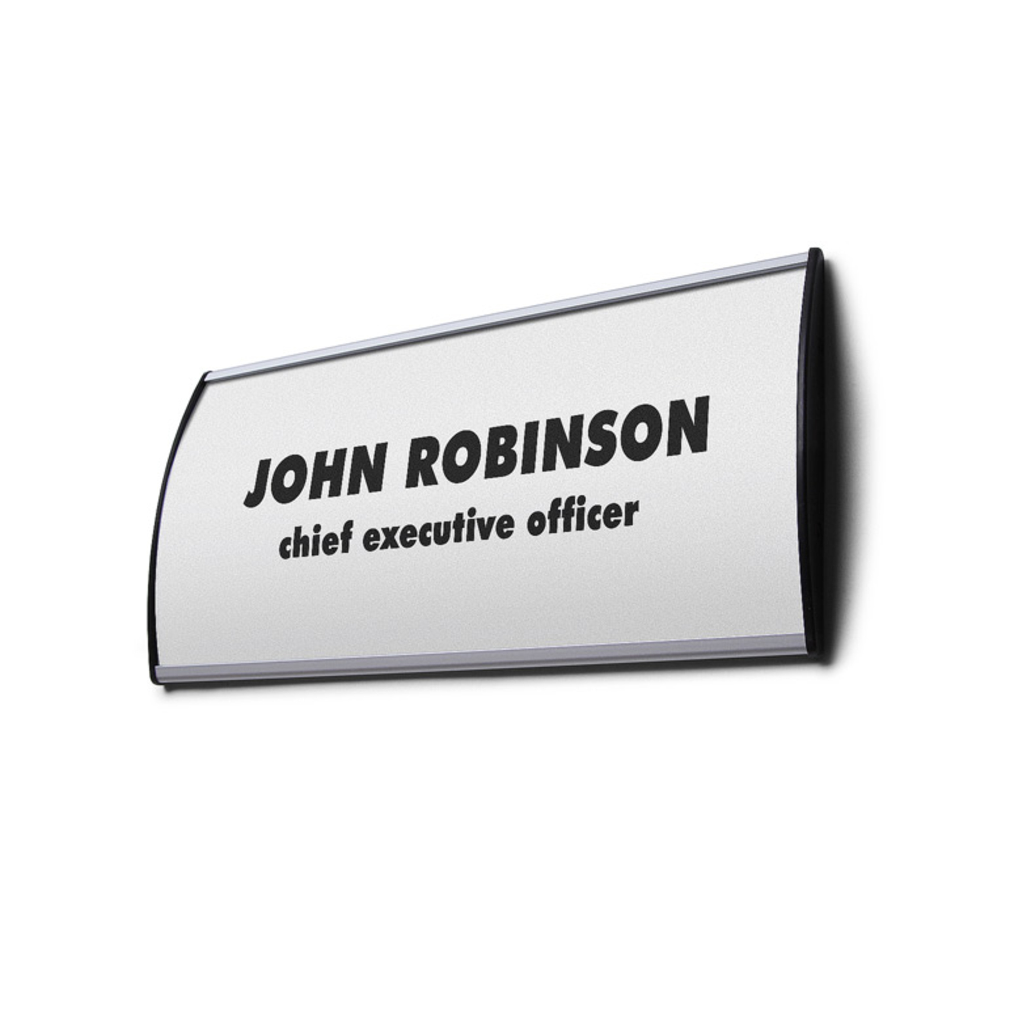 Showdown® Displays Türschild Curved 153 x 109 x 16 mm (B x H x T) Beschriftungsschild auswechselbar Antireflexfolie/Aluminium transparent schwarz