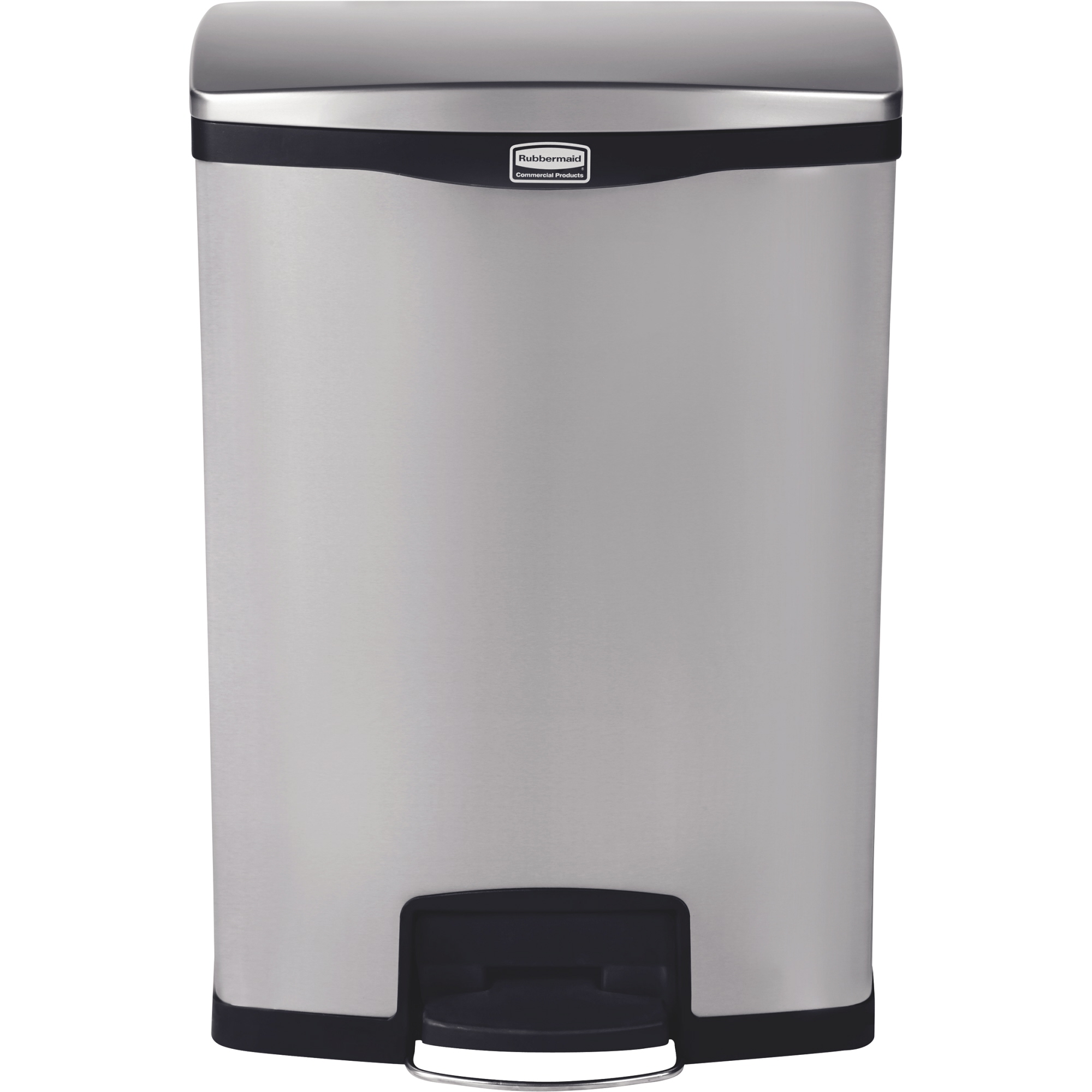 Rubbermaid Tretabfalleimer SLIM JIM® STEP-ON 55,35 x 80,85 x 41,25 cm (B x H x T) 90l Edelstahl silber/schwarz