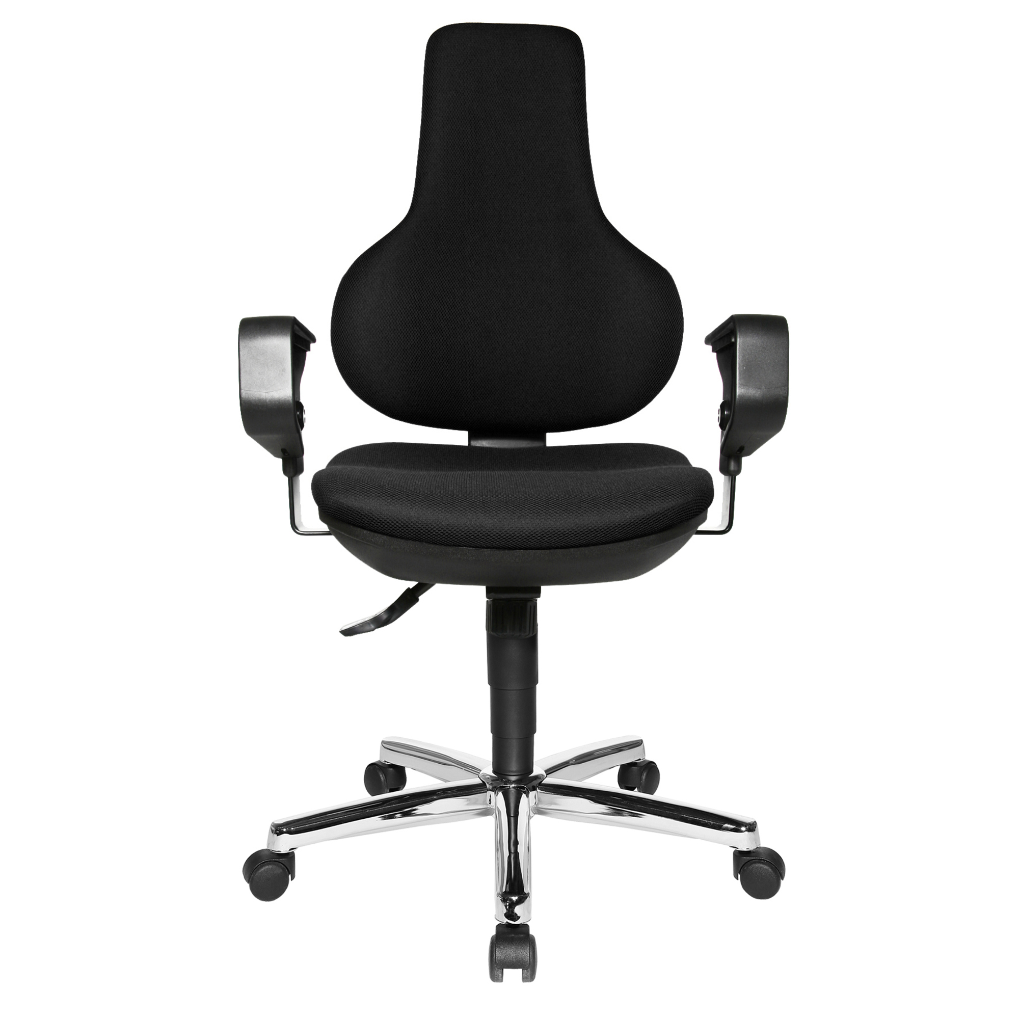 TOPSTAR Bürodrehstuhl Ergo Point SY DELUXE 42-55cm Synchronmechanik Rolle hart gebremst (für Teppichboden) Stahl, verchromt schwarz