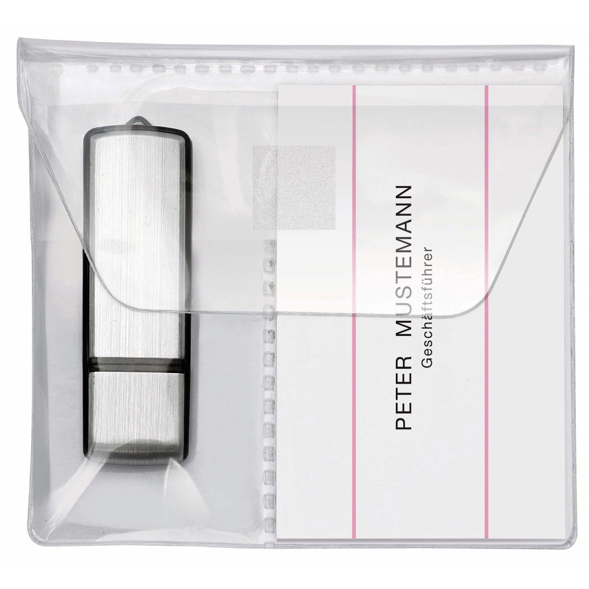 Veloflex USB-Stick Hülle 10 x 10 cm (B x H) 2 USB-Sticks/1 USB-Stick, 1 Visitenkarte Polypropylen transparent 5 St./Pack.