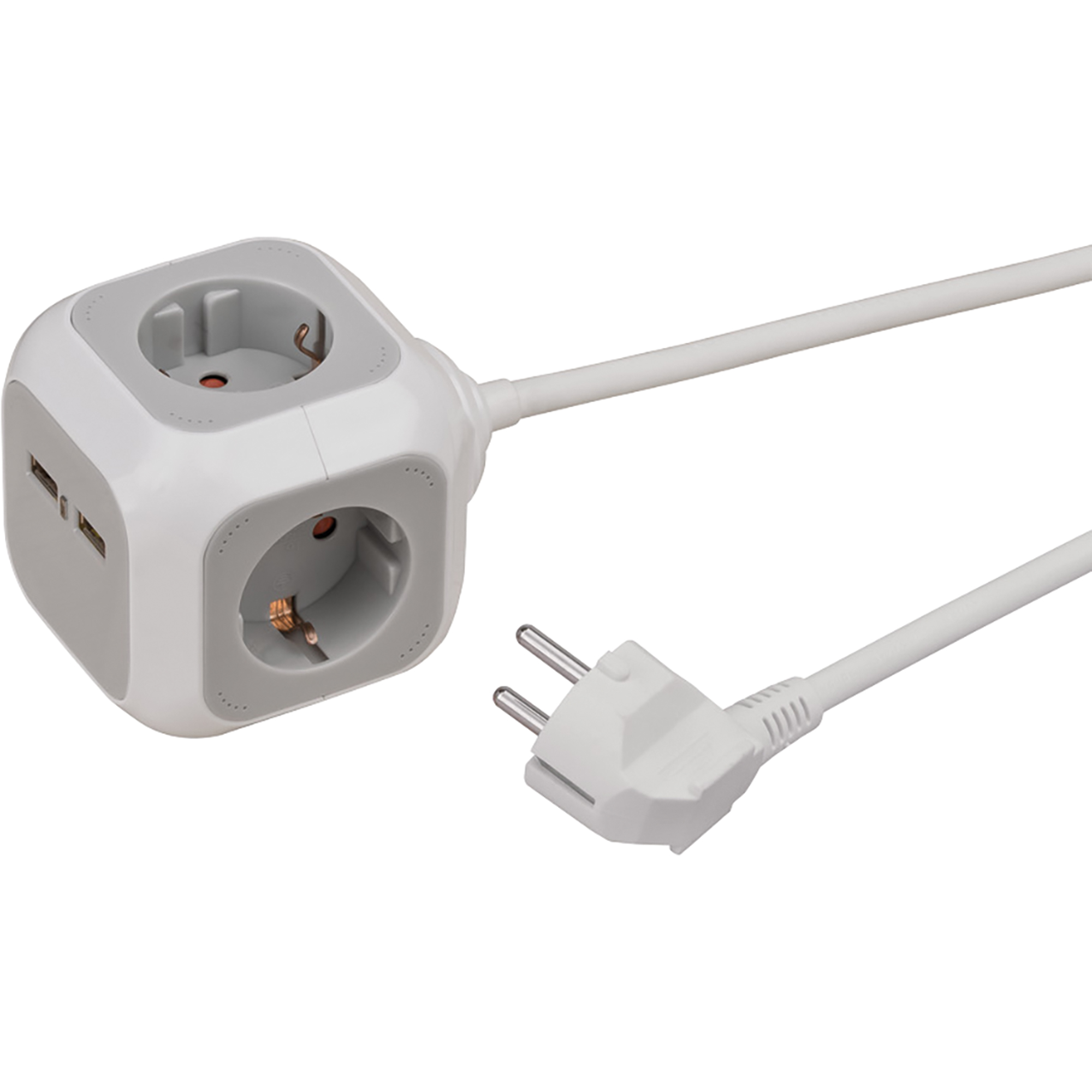 brennenstuhl® Steckdosenwürfel ALEA-Power 4 Steckdosen 1,4m inkl. Standfuß-Adapter grau/weiß