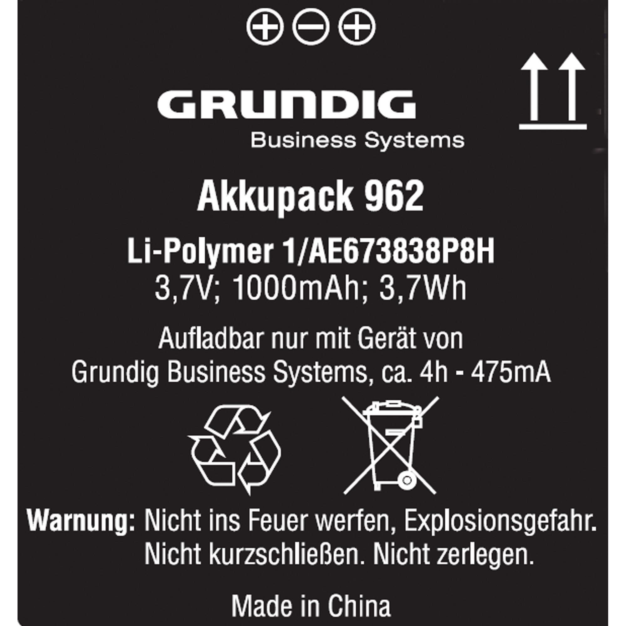 Grundig Akku 962 Li-Polymer 1.000 mAh