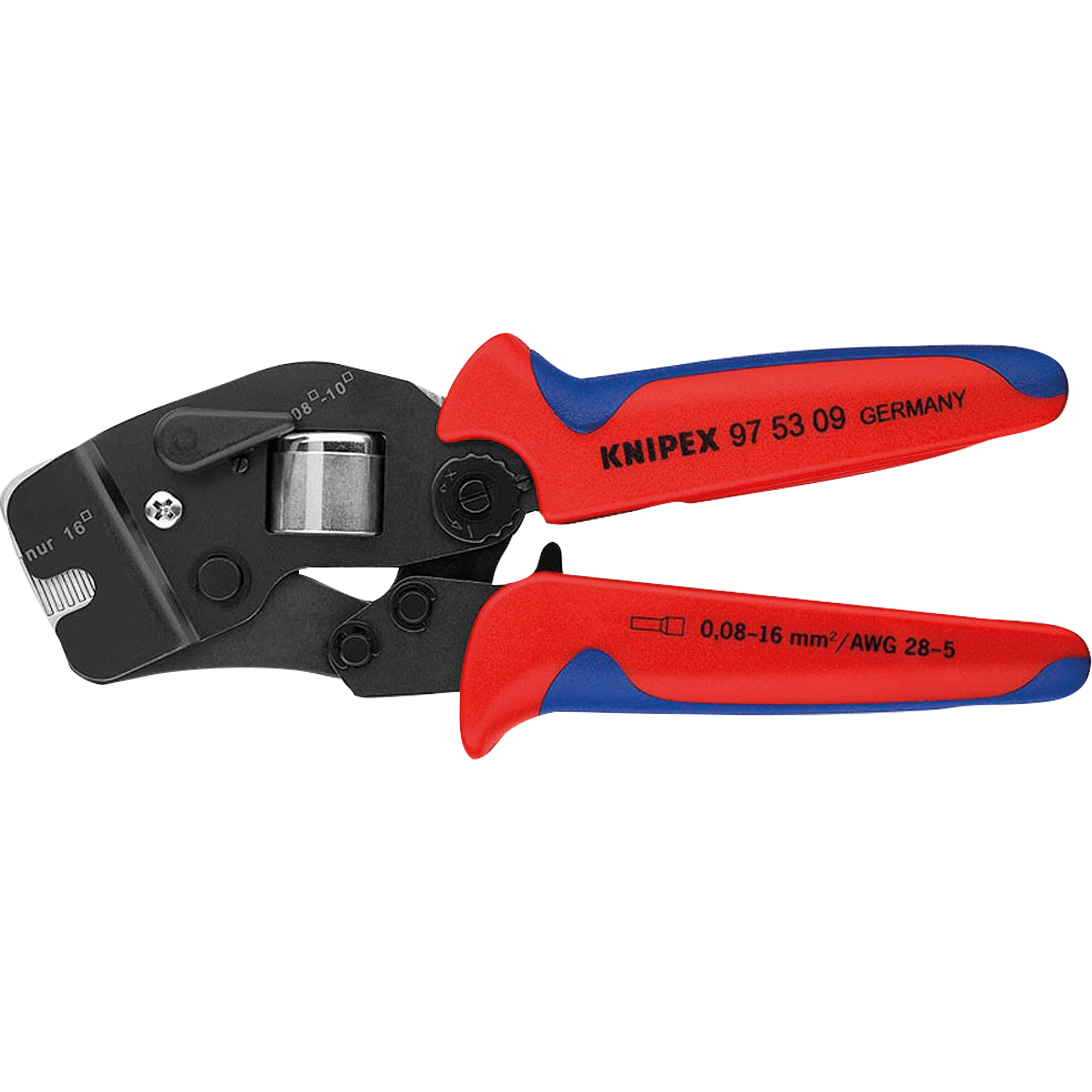 KNIPEX Netzwerk Werkzeug Crimpzange 190mm Chrom-Vanadium Elektrostahl brüniert, gehärtet