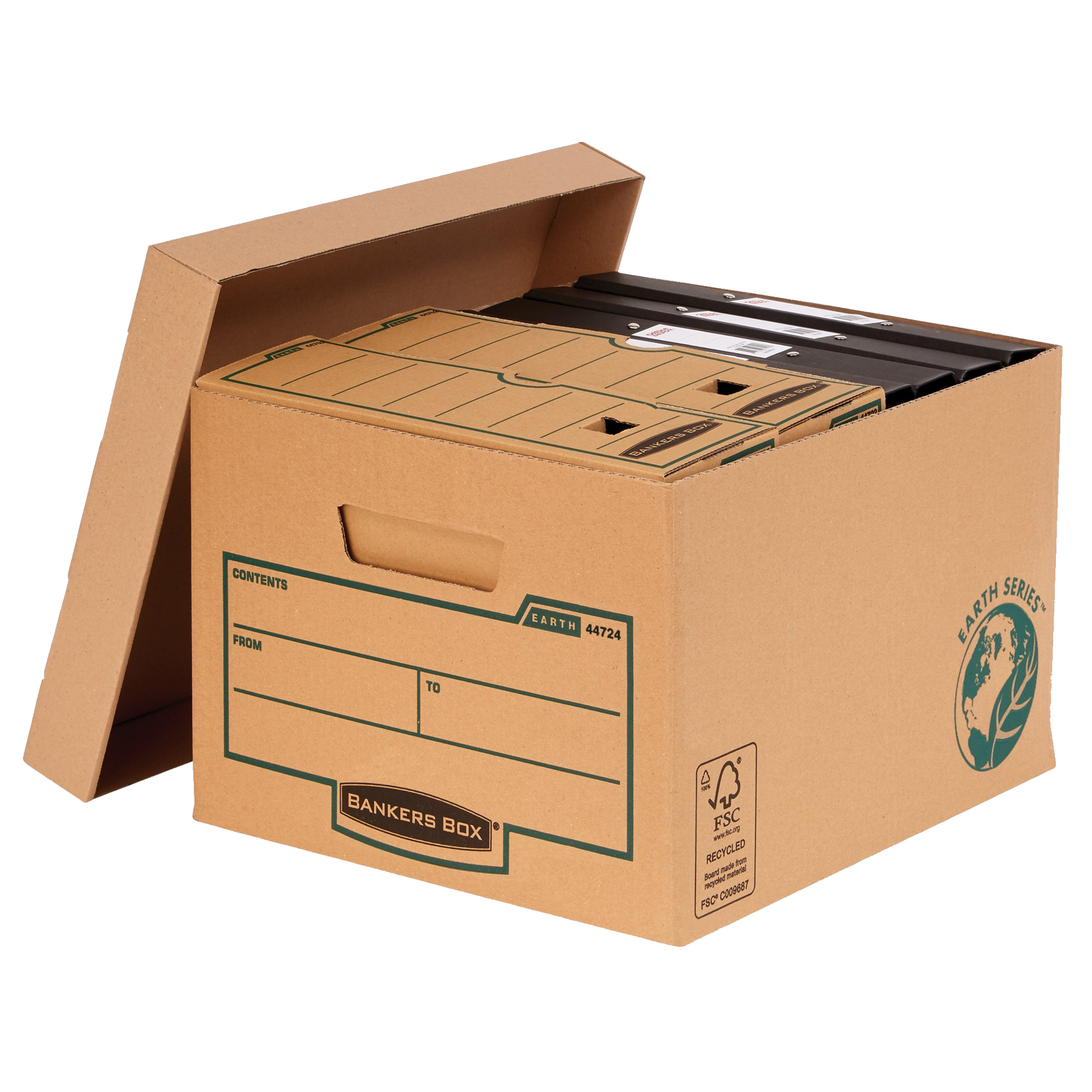 Bankers Box® Archivbox Earth Series 32,6 x 25,7 x 39,6 cm (B x H x T) DIN A4 mit Archivdruck Karton, 100 % recycelt braun