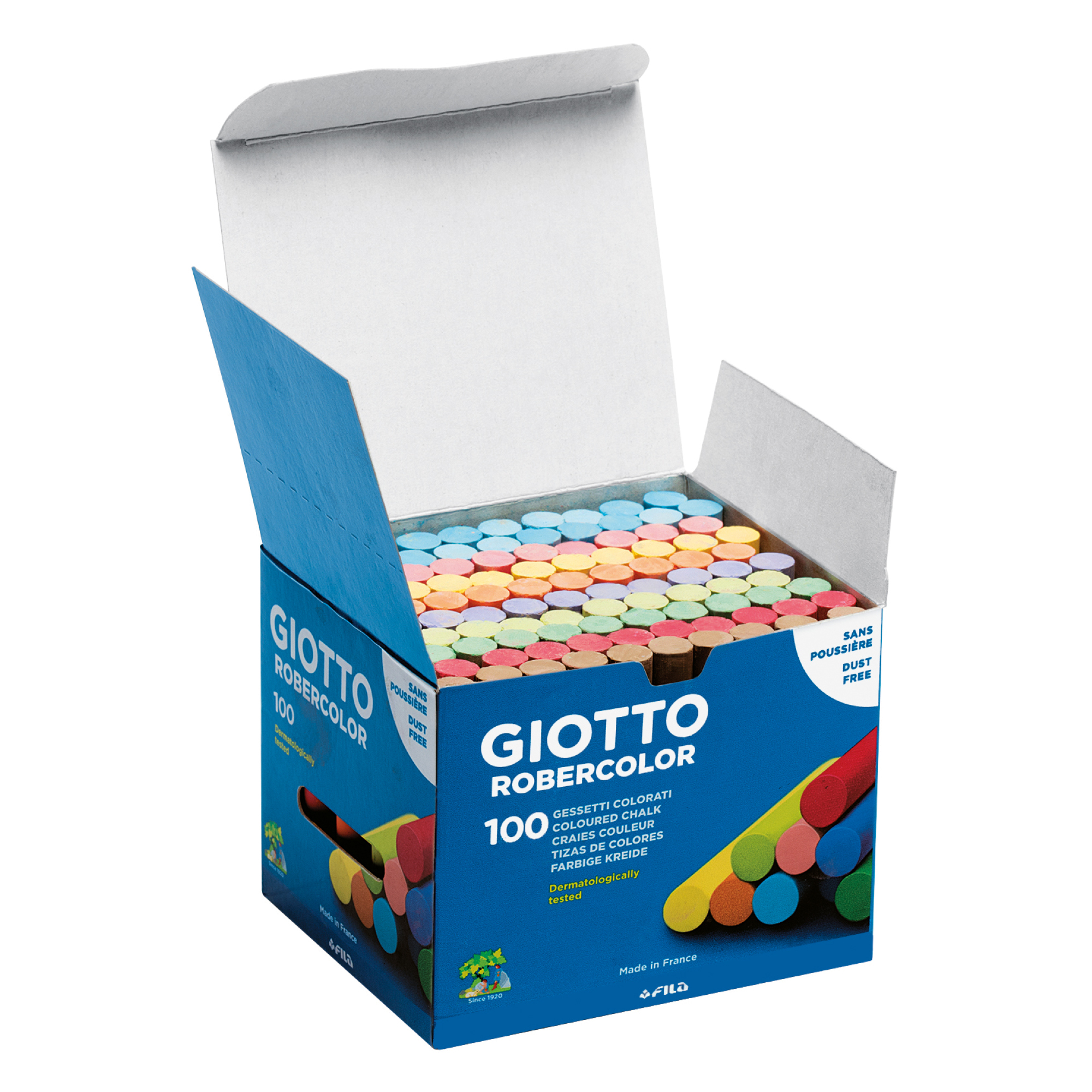 Lyra Tafelkreide GIOTTO Robertcolor ohne Papierhülle farbig sortiert 100 St./Pack.