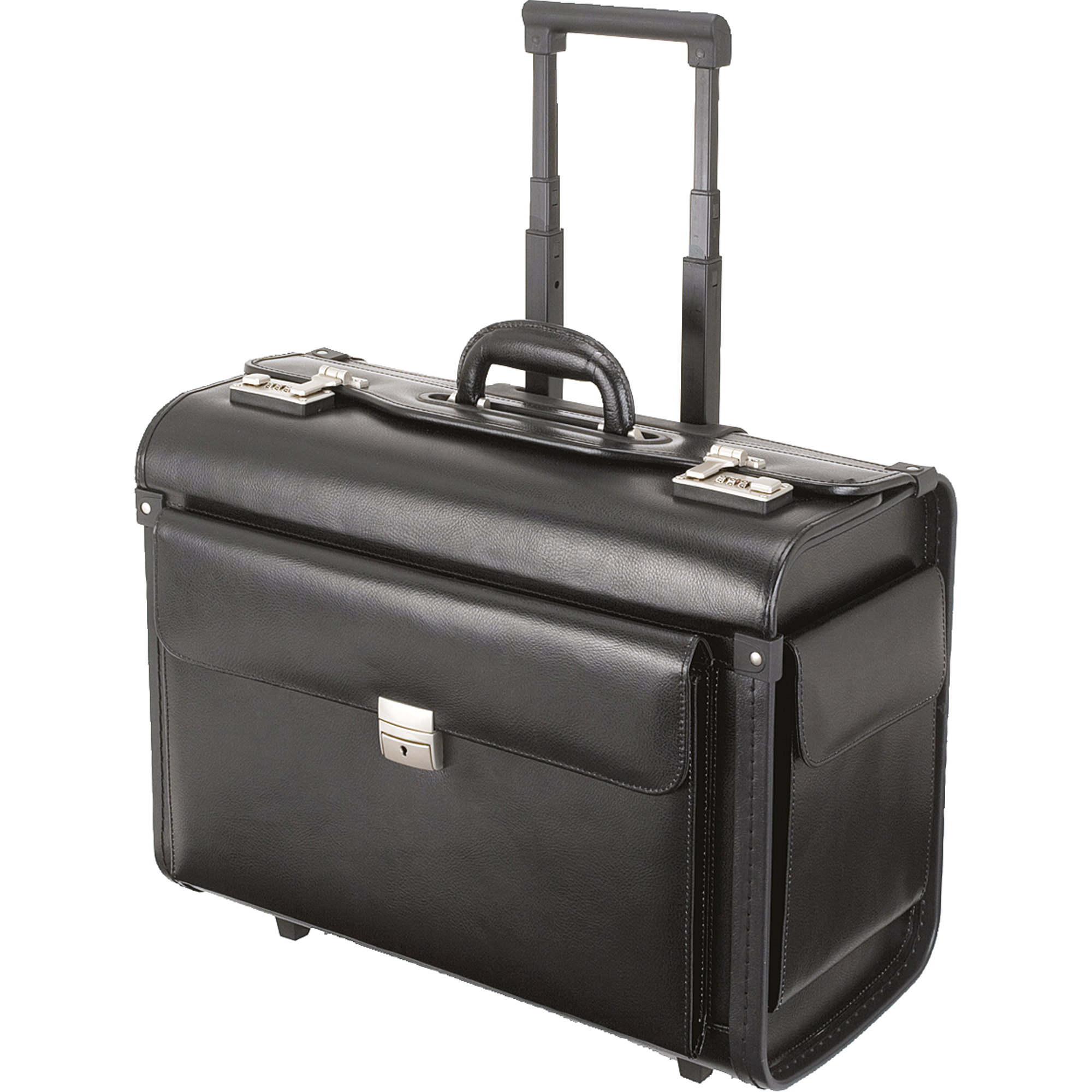Alassio® Pilotenkoffer Silvana 49 x 40 x 25 cm (B x H x T) Zahlenkombinationsschloss Leder schwarz
