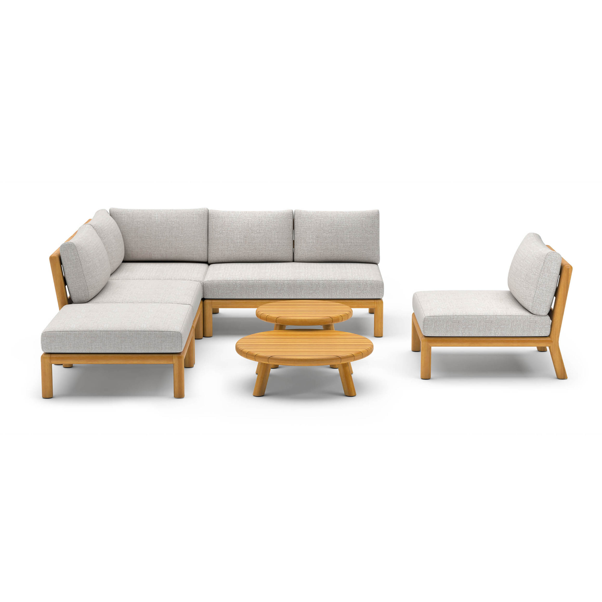 BEST Loungemöbel Matera 1 x Eckteil, 1 x 2-Sitzer, 1 x 1-Sitzer, 1 x Hocker, 2 x Beistelltisch