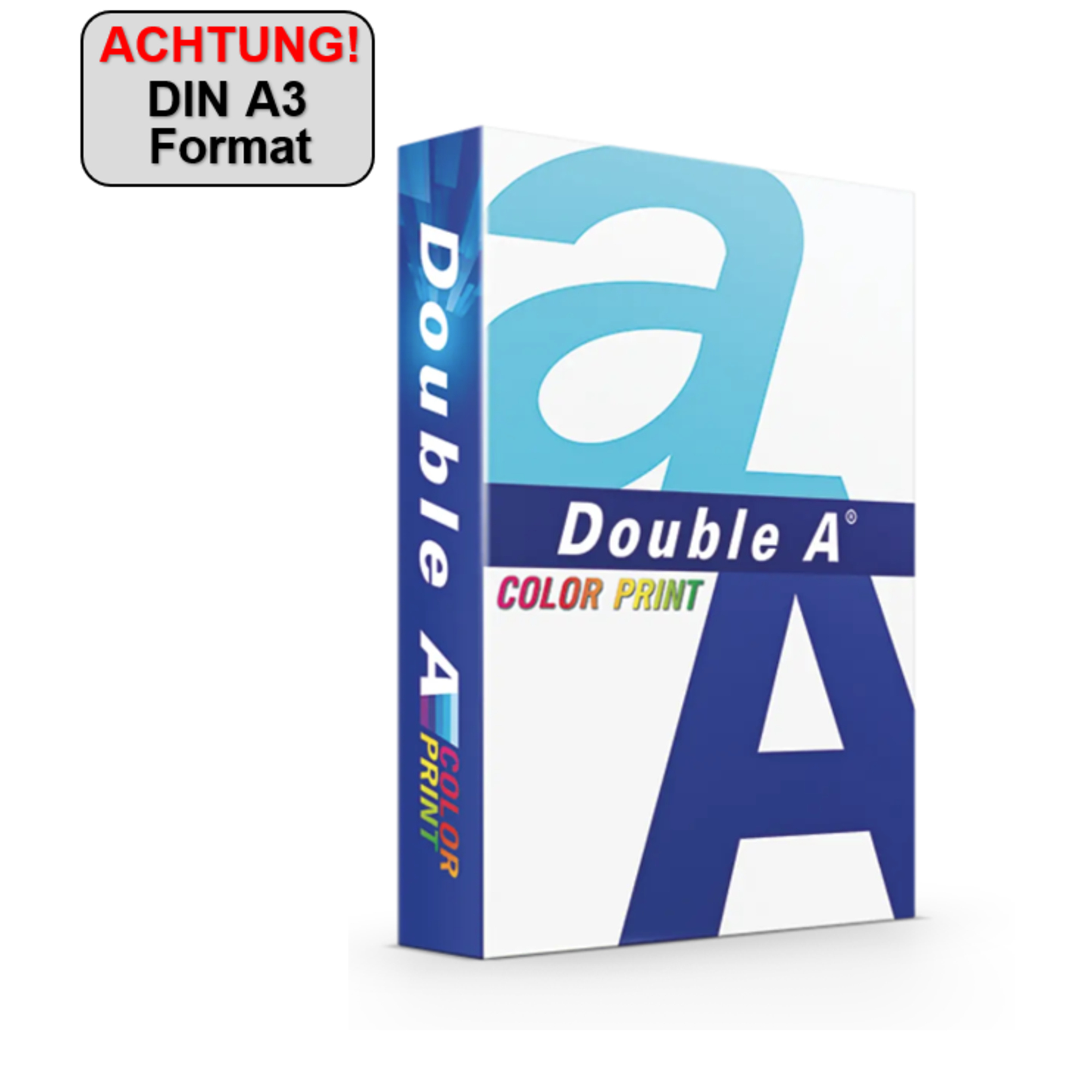Double A Kopierpapier Color Print DIN A3 90g/m² holzfrei, elementar chlorfrei gebleicht weiß 500 Bl./Pack.