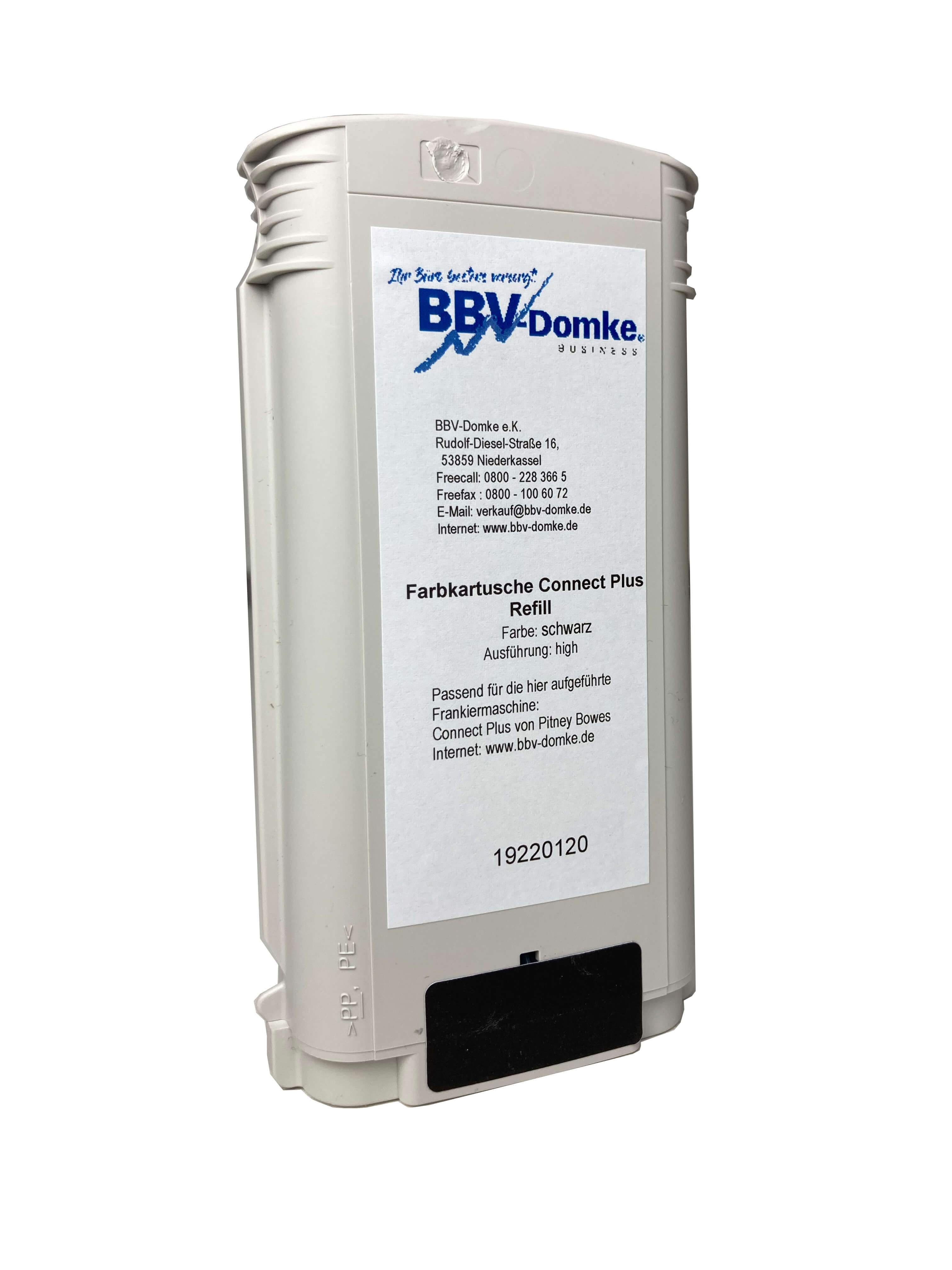 BBV-Domke Farbkartusche für Pitney Bowes Connect+ und Send Pro P Series, Schwarz, High Capacity