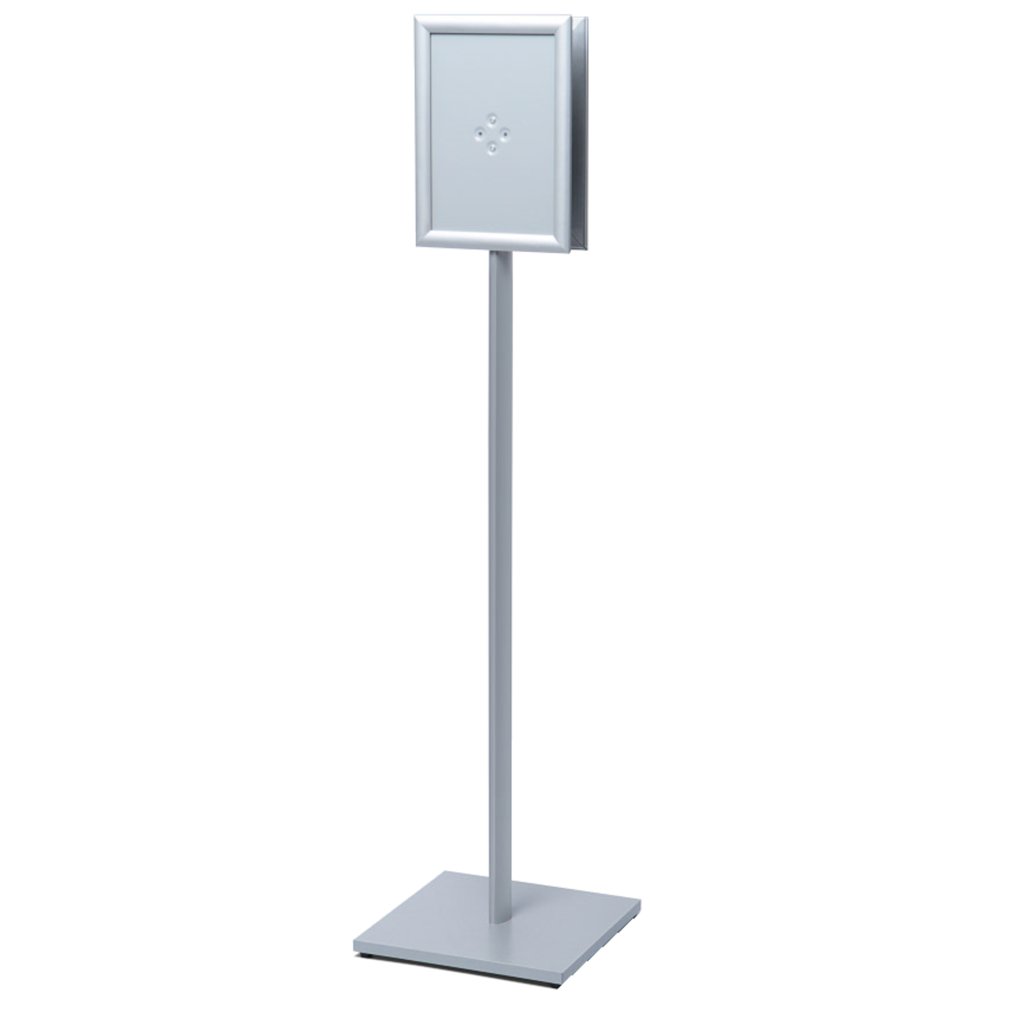 Showdown® Displays Infodisplay Design Standard 33 x 140,4 x 33 cm (B x H x T) DIN A4 silber