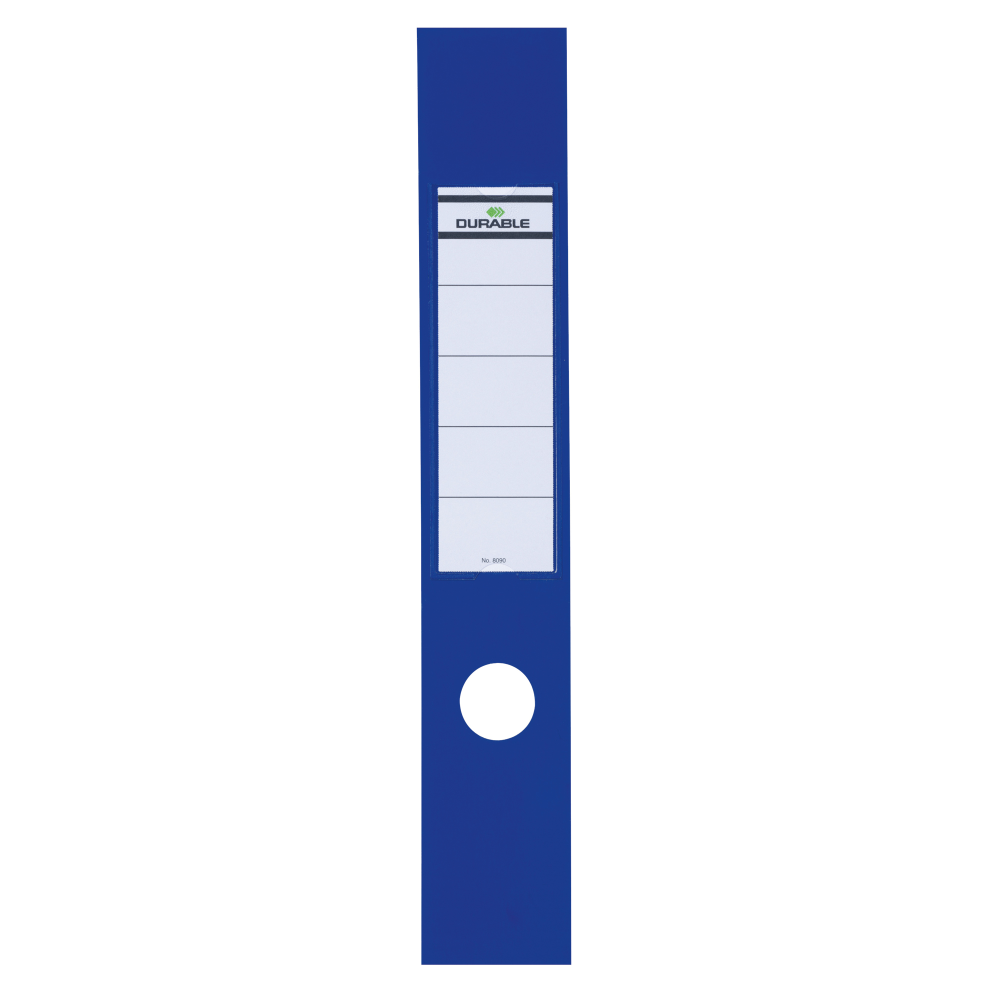 DURABLE Ordnerrückenetikett ORDOFIX® breit/lang 60 x 390 mm (B x H) selbstklebend mit Griffloch blau 10 Etik./Pack.