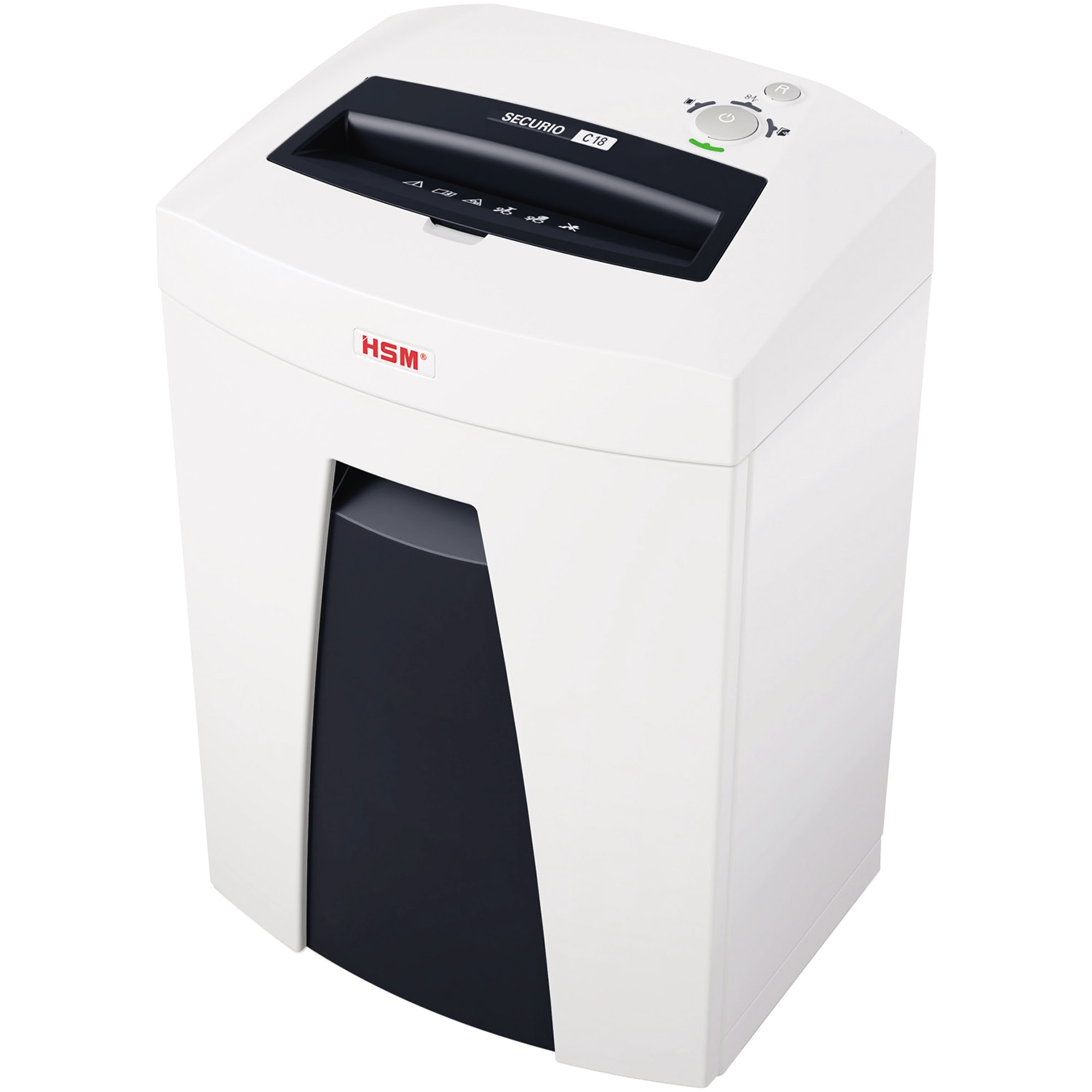 HSM® Aktenvernichter SECURIO C18 P-5 Papier, Heftklammern, Büroklammern, Kreditkarten Partikelschnitt 9 Bl. weiß