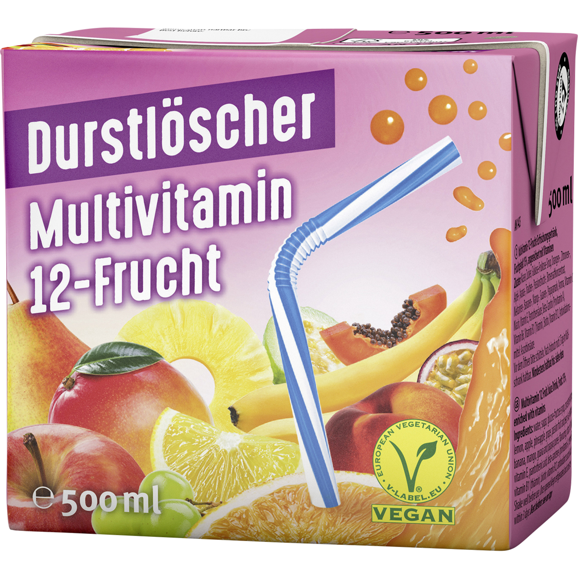 Durstlöscher Softdrink Multivitamin 12 x 0,5 l/Pack.