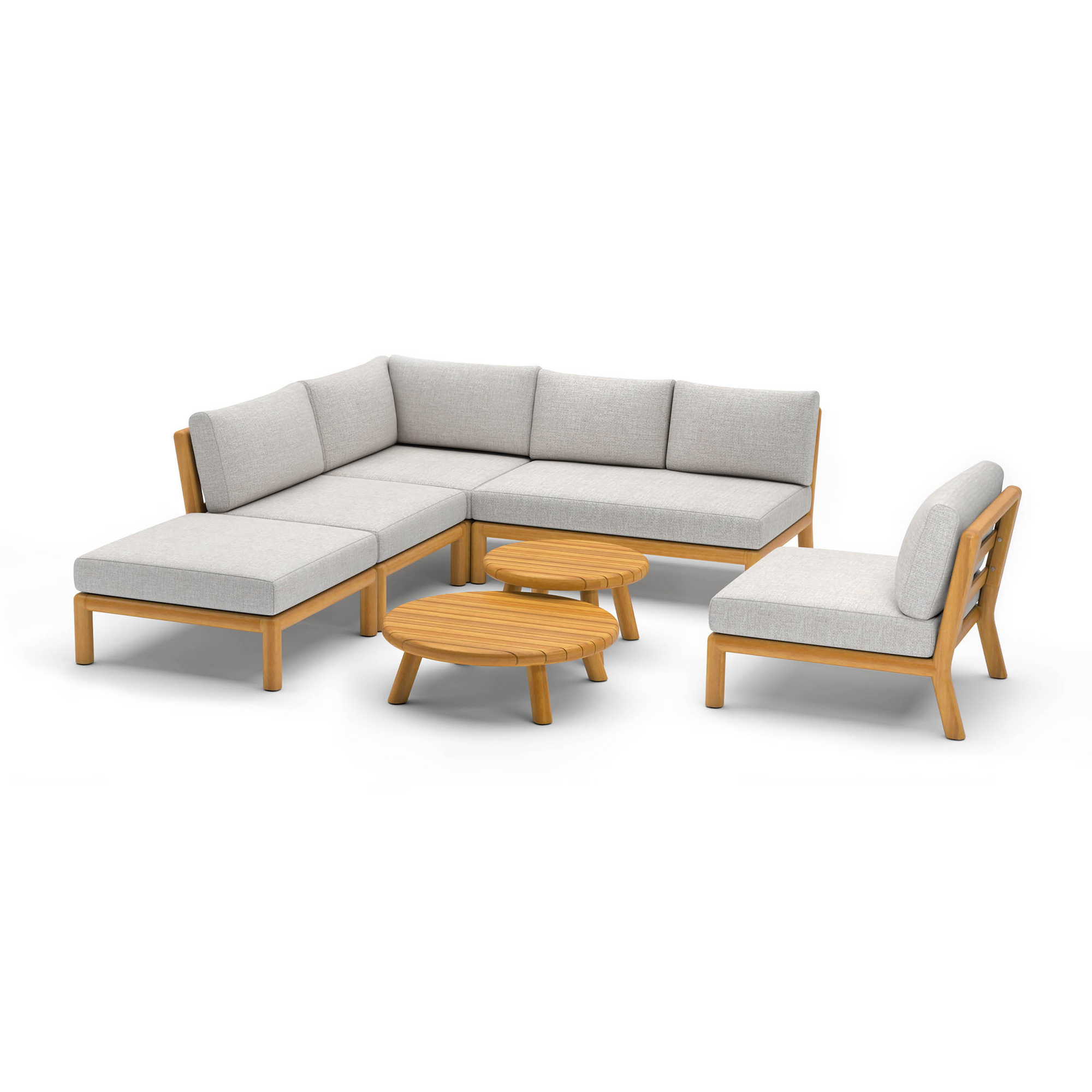 BEST Loungemöbel Matera 1 x Eckteil, 1 x 2-Sitzer, 1 x 1-Sitzer, 1 x Hocker, 2 x Beistelltisch