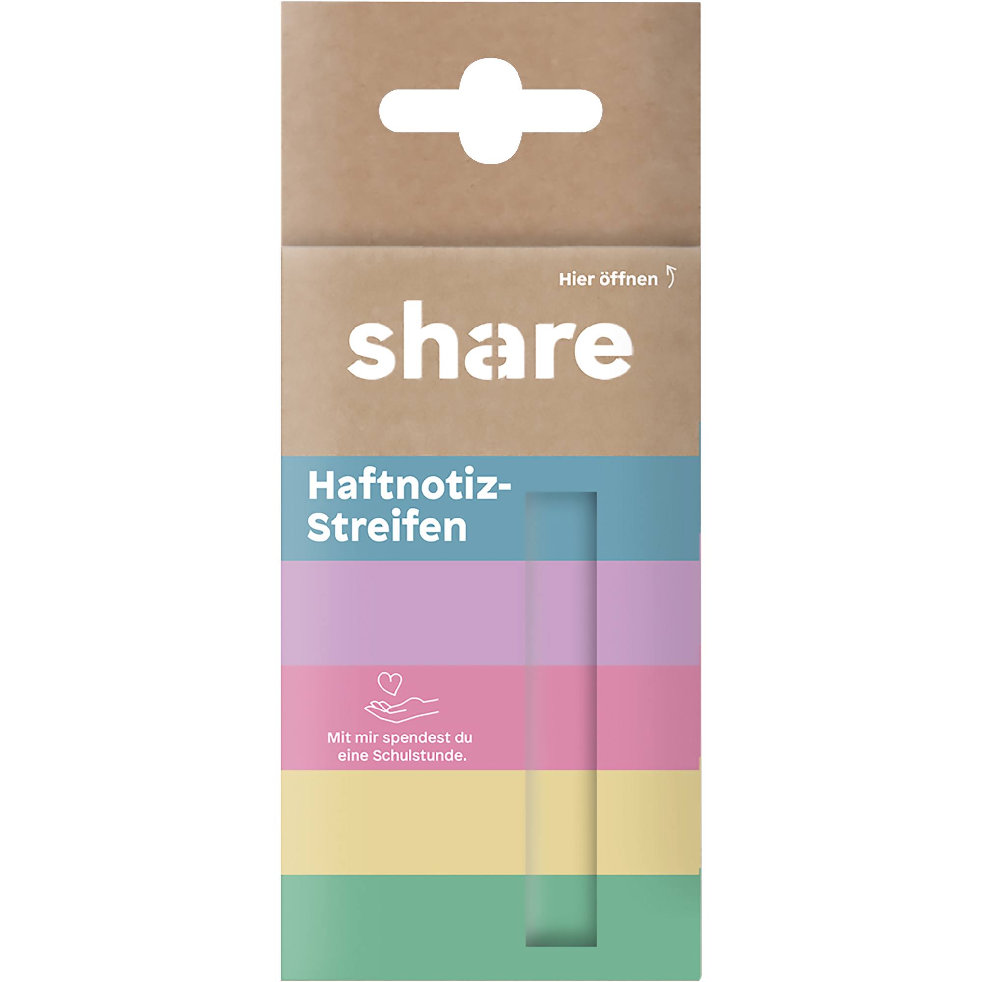 share Haftmarker 50 x 15 mm (B x H) pastellviolett, pastellgelb, pastellgrün, pastellrosa, pastellblau 40 Bl./Block 5 Block/Pack.