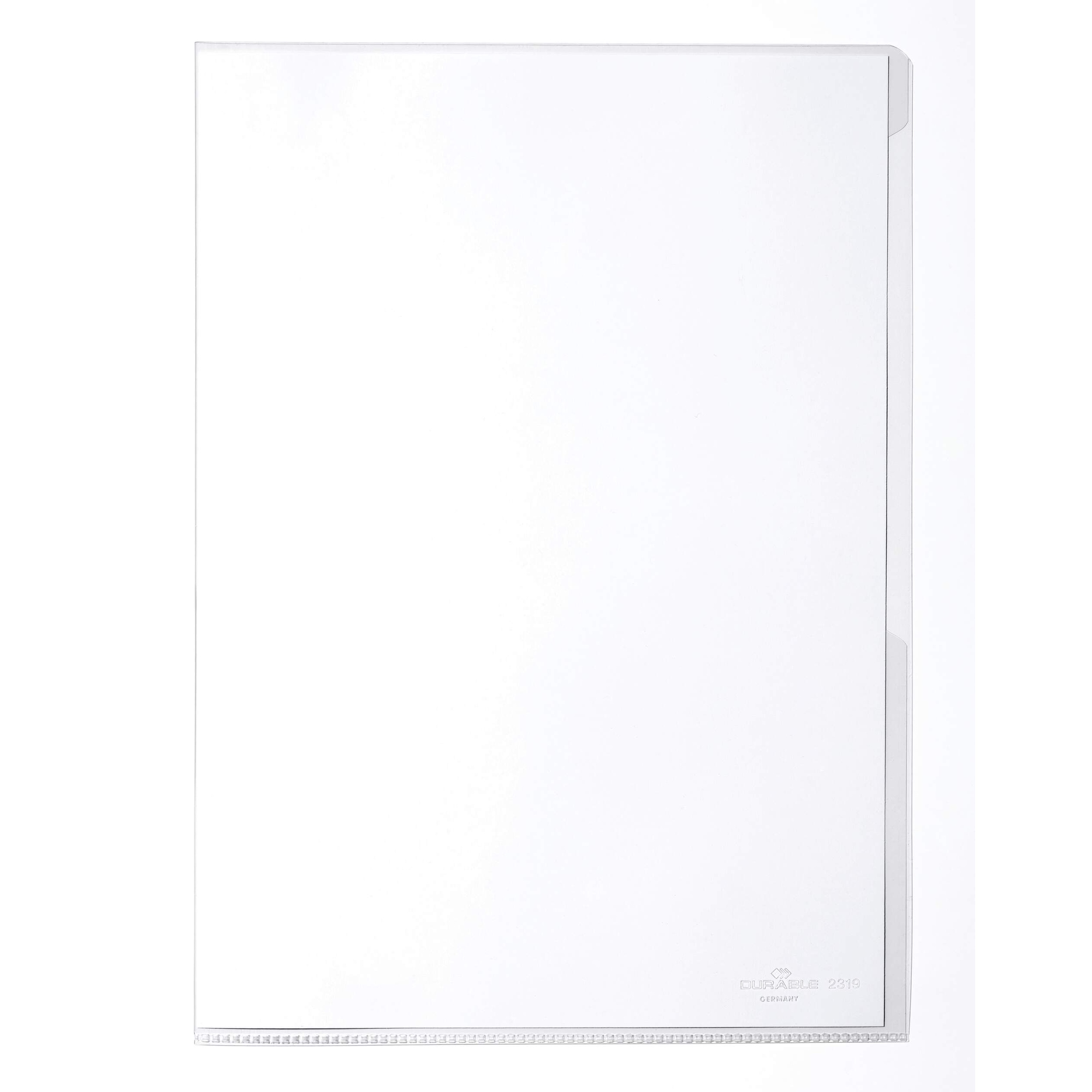 DURABLE Sichthülle BUSINESS DIN A4 150µm oben, rechts offen dokumentenecht Polypropylen transparent glasklar 100 St./Pack.