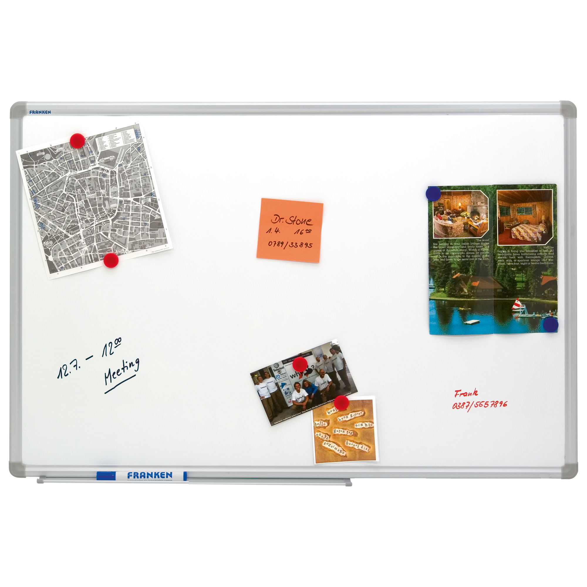 FRANKEN Whiteboard ECO Maße der Oberfläche: 180 x 120 cm (B x H) Tafel magnethaftend nicht beidseitig beschreibbar lackiert weiß