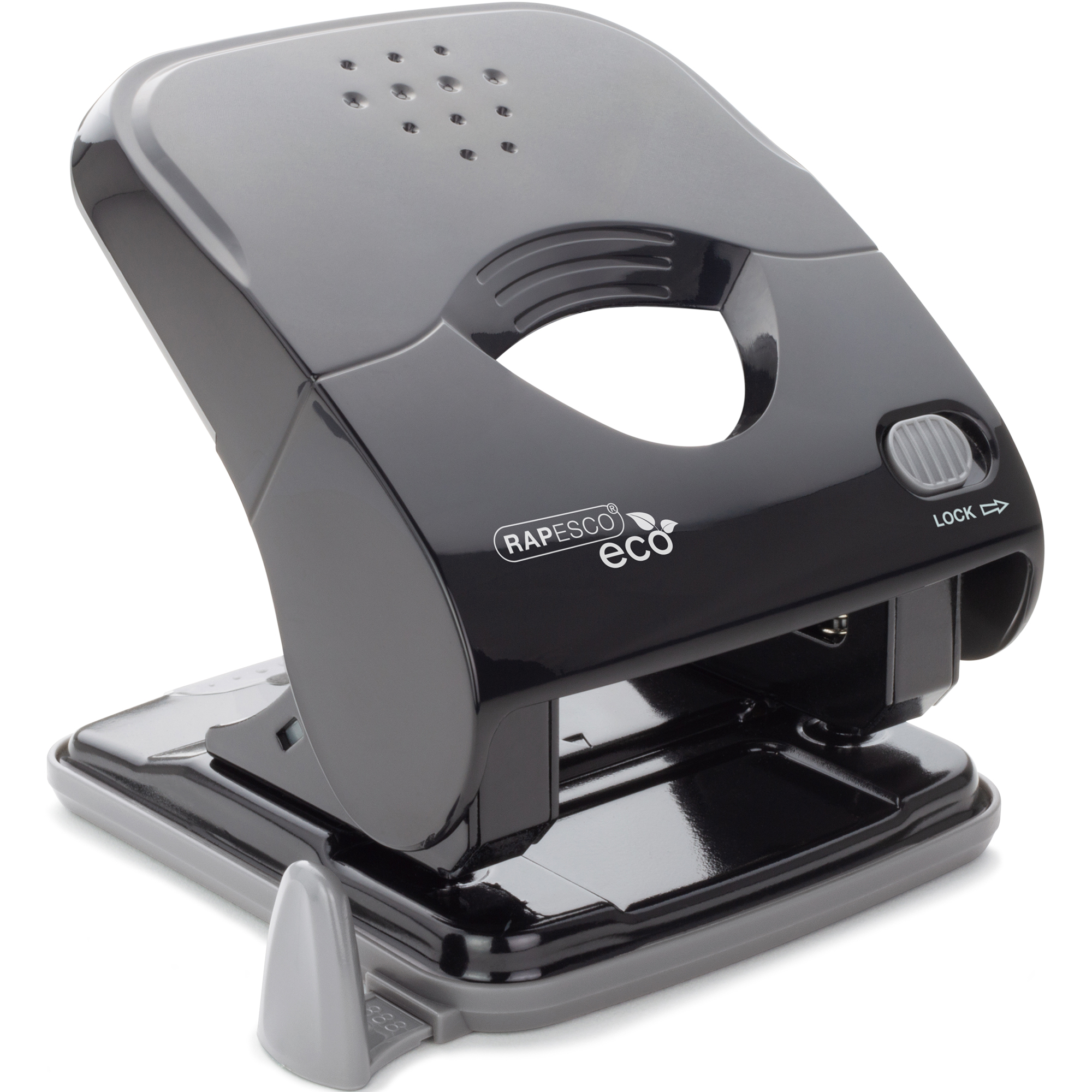 RAPESCO Locher ECO X5-30ps 8cm 30 Bl. (80 g/m²) mit Anschlagschiene schwarz