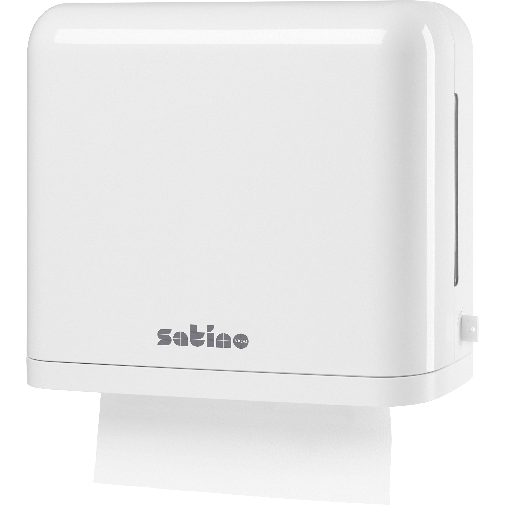 Satino by WEPA Handtuchspender small Z/Z-Falz / V-Falz, C-Falz, Z-Falz, Interfold-Falz / W-Falz 32,7 x 28,3 x 15,1 cm (B x H x T) Kunststoff weiß