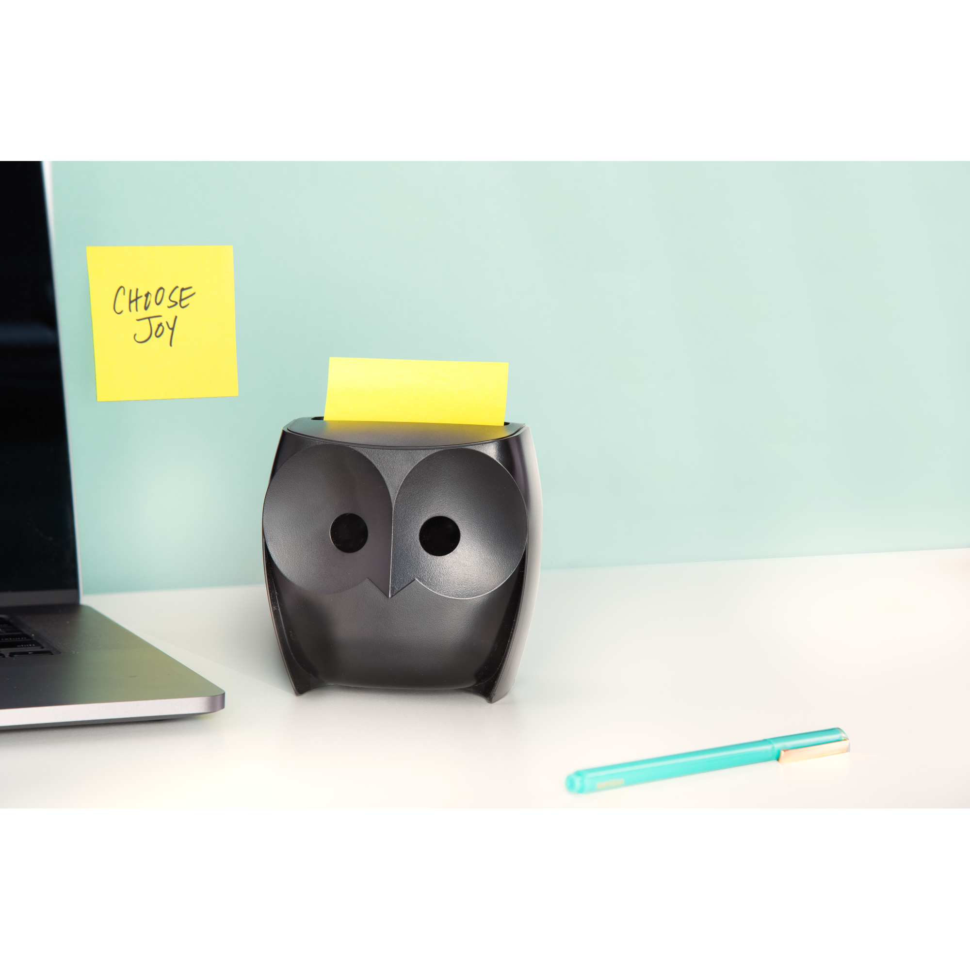 Post-it® Haftnotizspender Super Sticky Z-Notes Eule 76 x 76 mm (B x H) Kunststoff schwarz