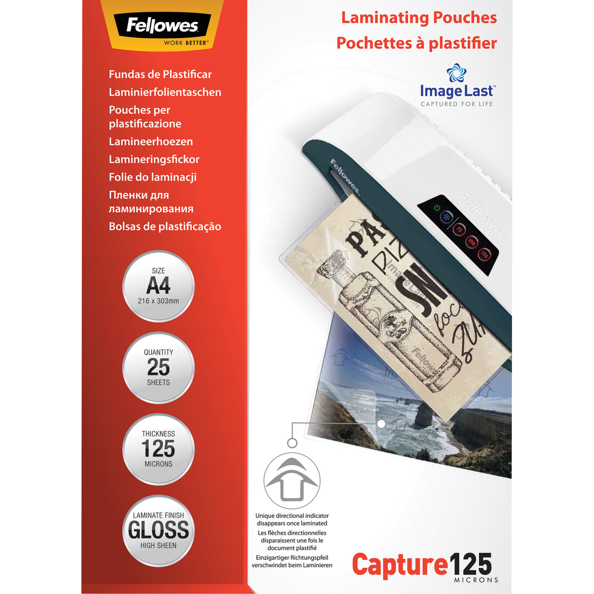 Fellowes® Laminierfolie ImageLast™ Capture 125 214 x 310 mm (B x H) DIN A4 125µm glänzend 25 St./Pack.
