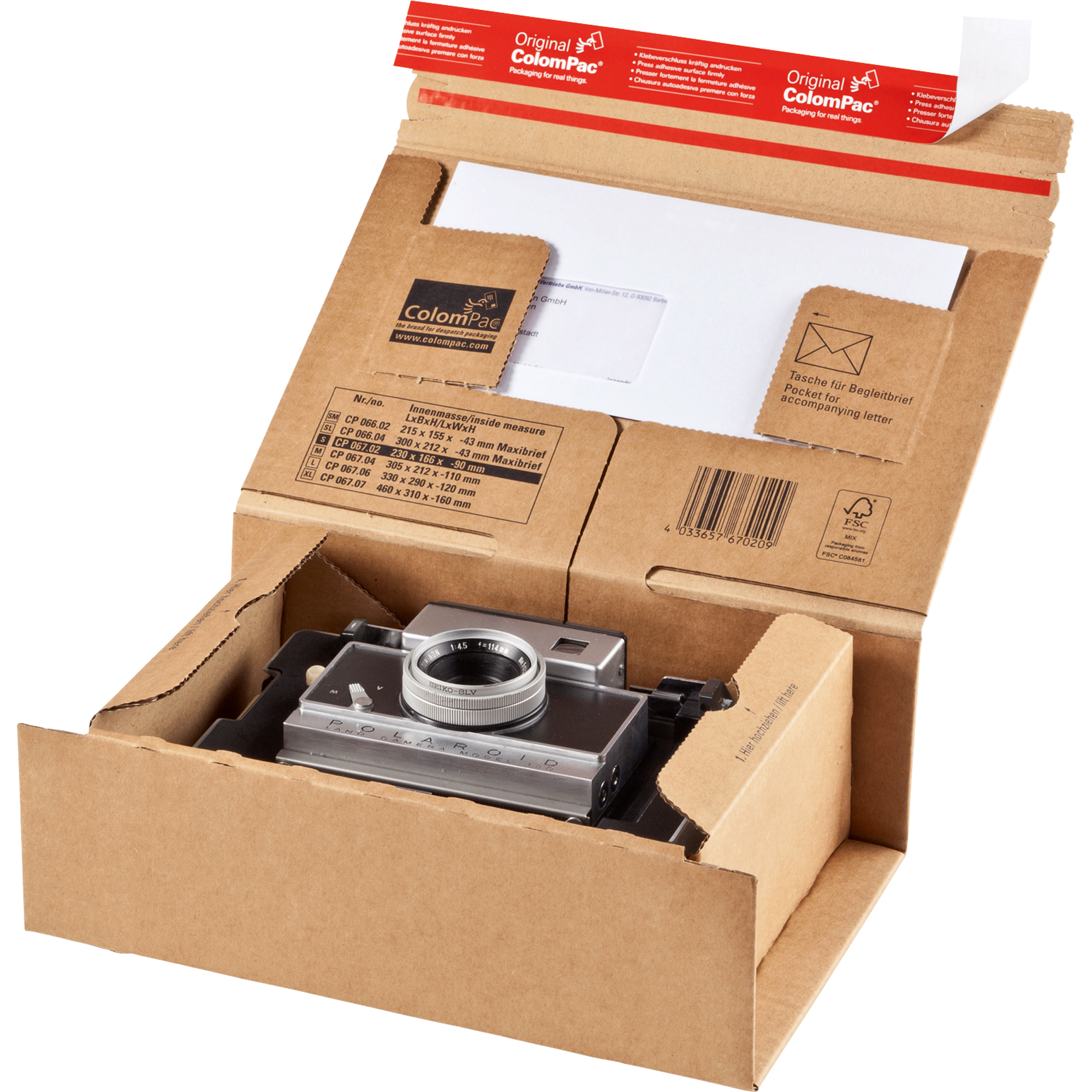 ColomPac® Versandkarton POST-BOX Innenmaße: 33 x 12 x 29 cm (B x H x T) Außenmaße: 38,5 x 13 x 31,5 cm (B x H x T) Kraftliner Wellpappe braun