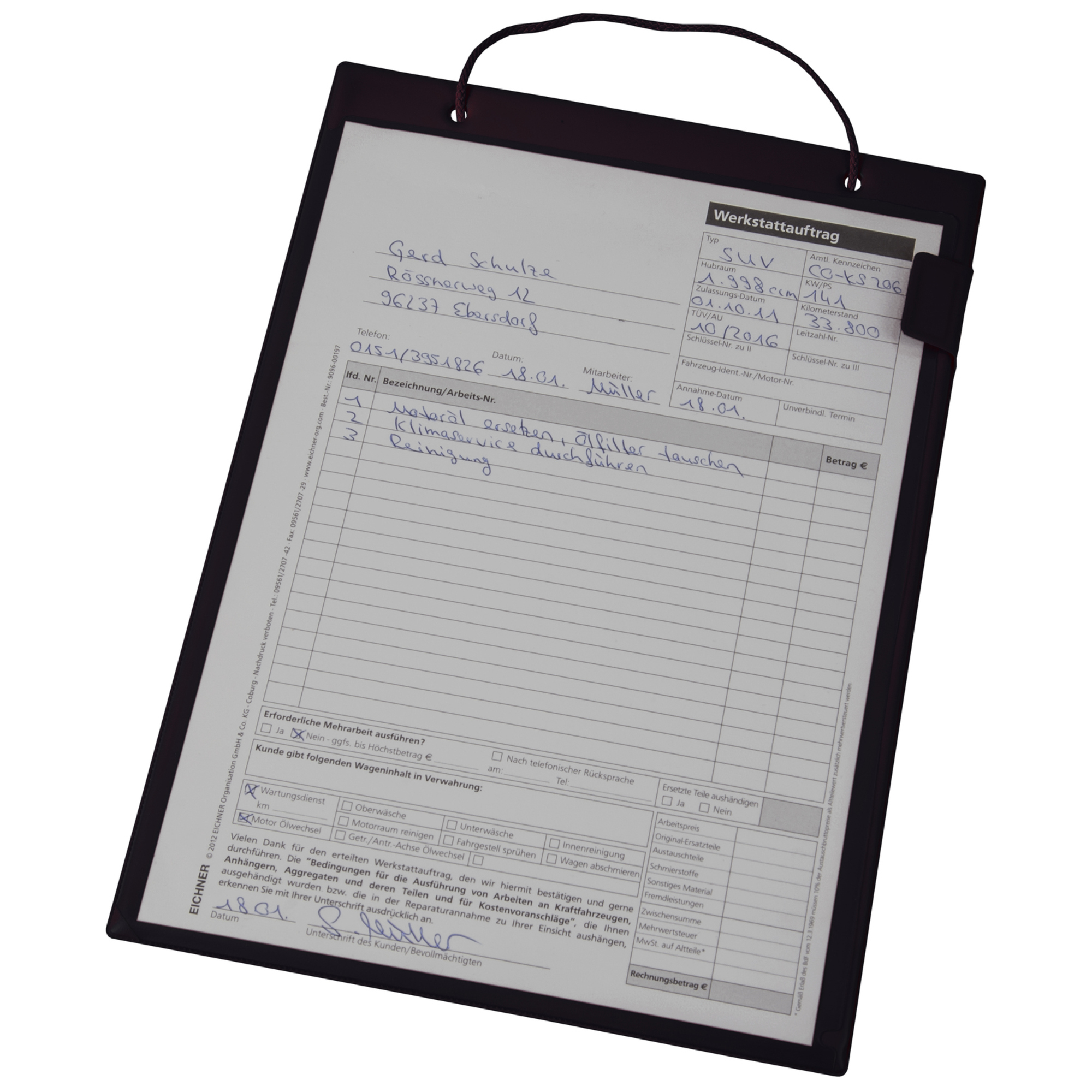 EICHNER Auftragstasche Basic DIN A4 Pappe/PVC schwarz 10 St./Pack.
