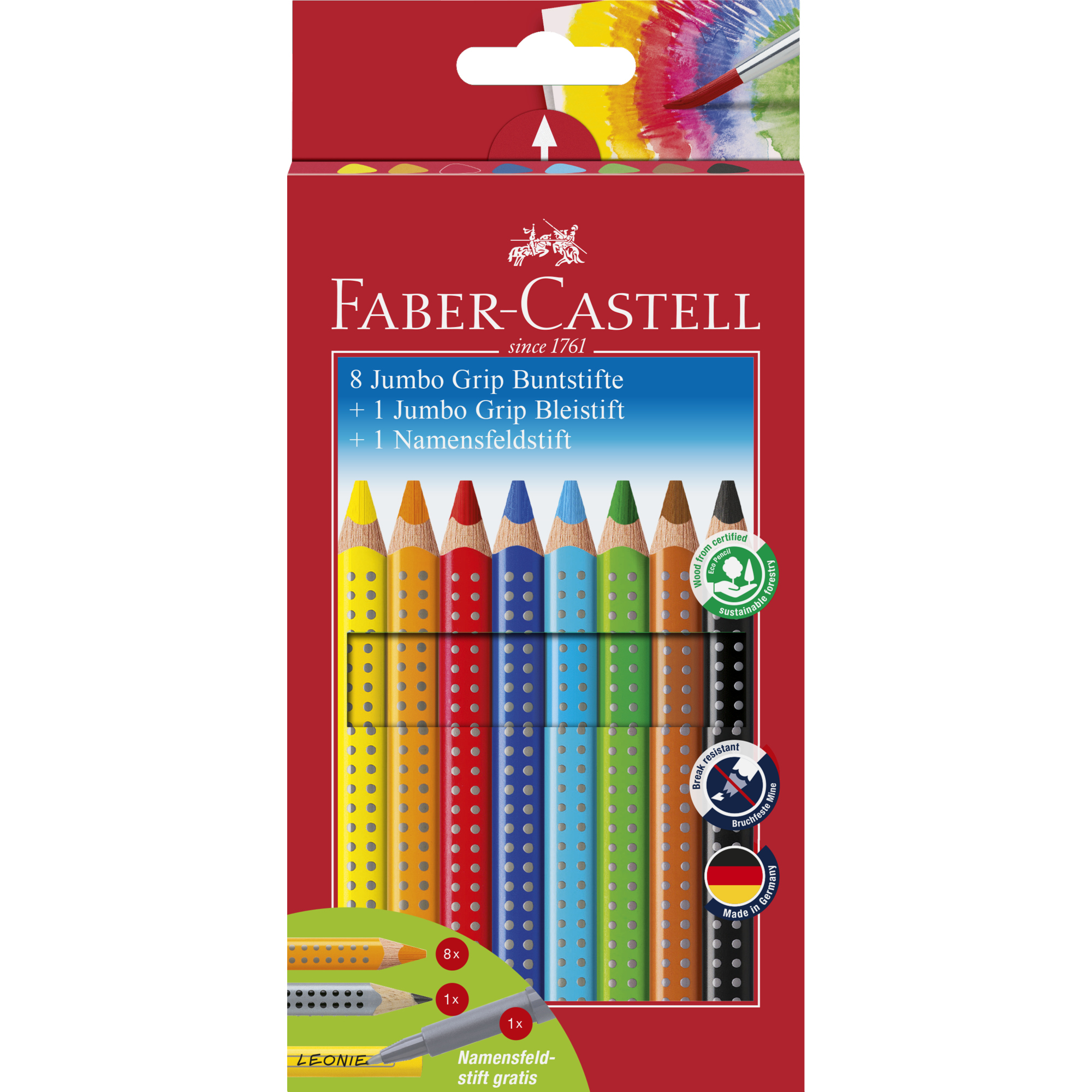 Faber-Castell Buntstift JUMBO GRIP farbig sortiert 10 St./Pack.