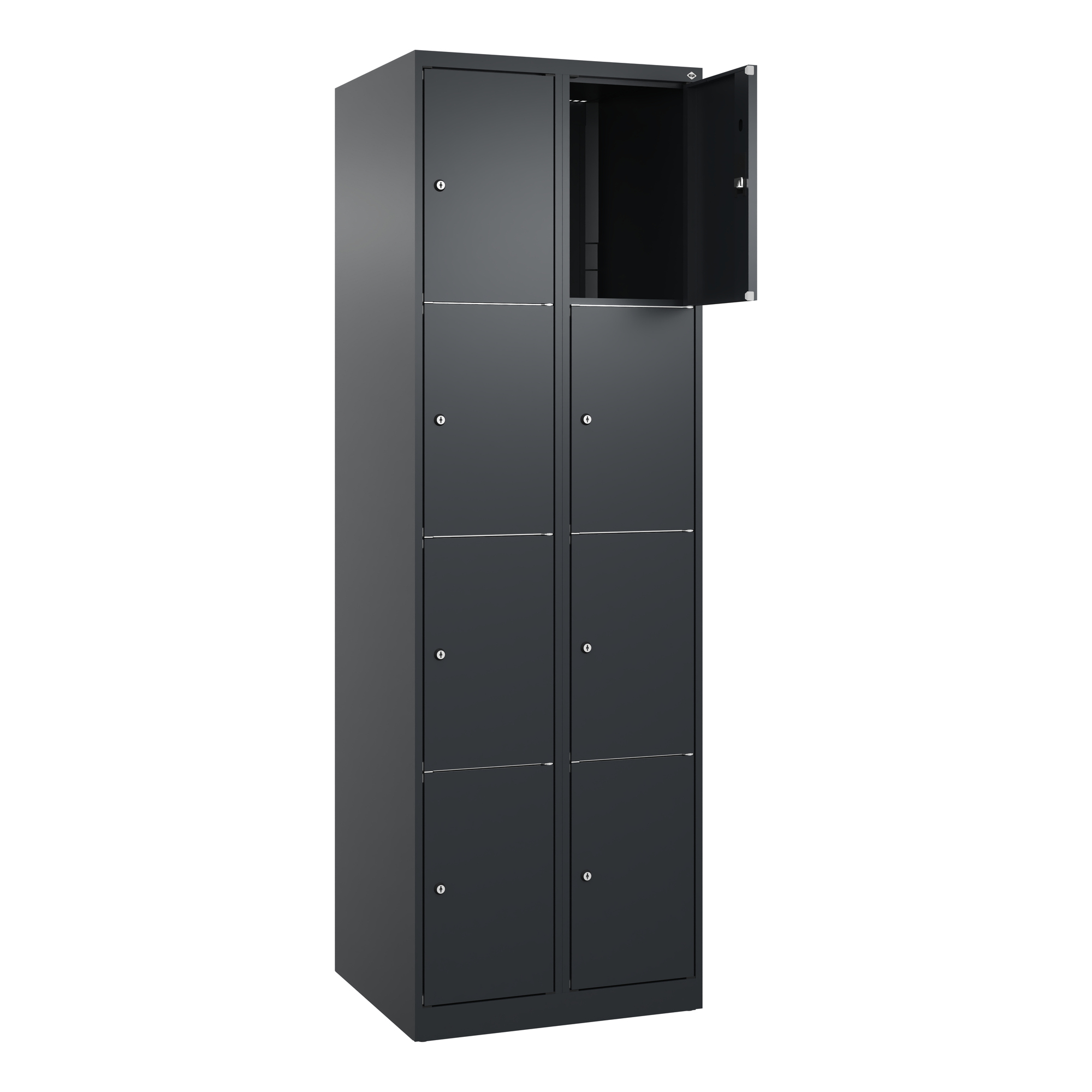 C+P Schließfachsystem Classic PLUS 8 Fächer Stahl schwarzgrau