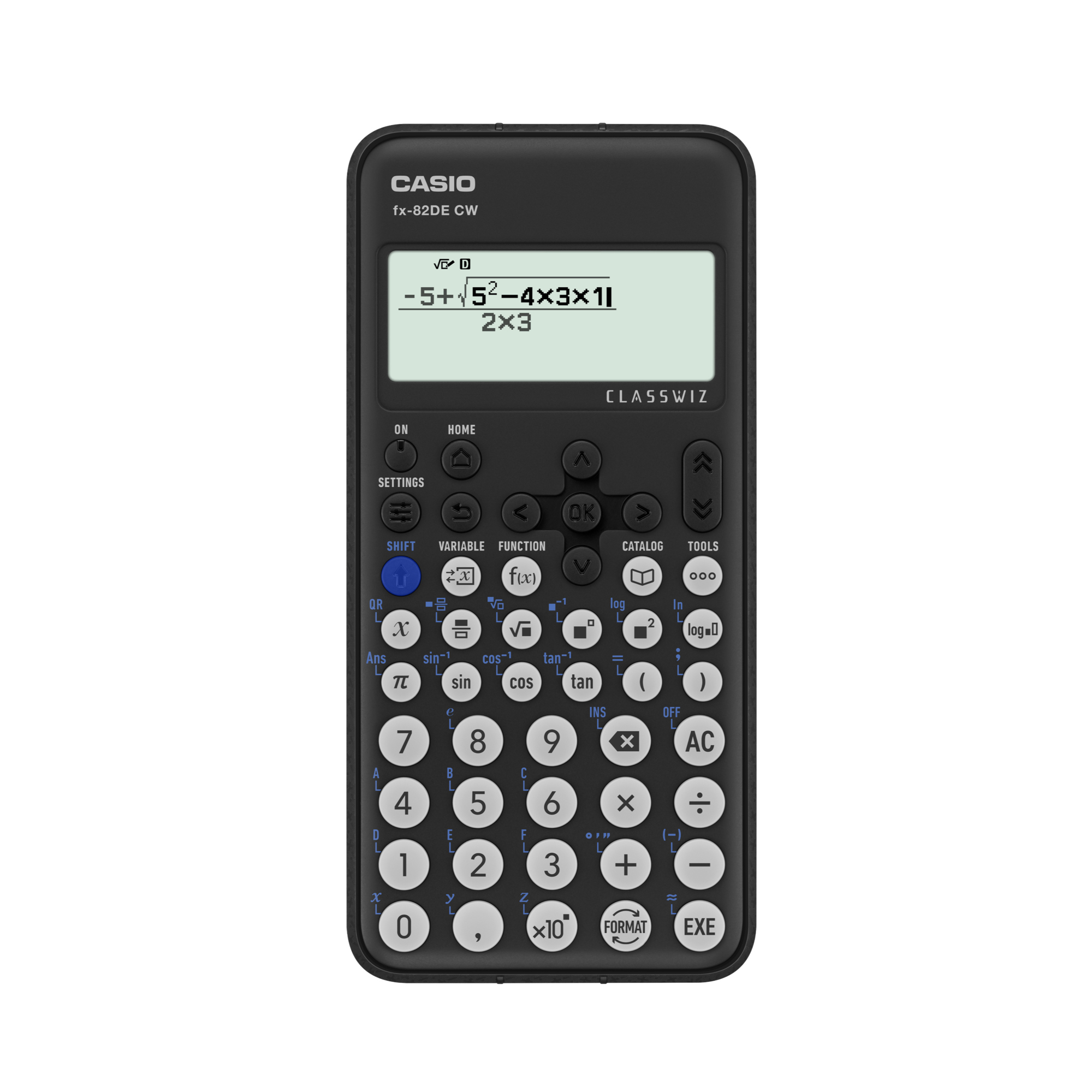 CASIO® Schulrechner FX-82DE CW ClassWiz 1 x 17-stellig, 1 x 10+2-stellig 310+ Funktionen schwarz
