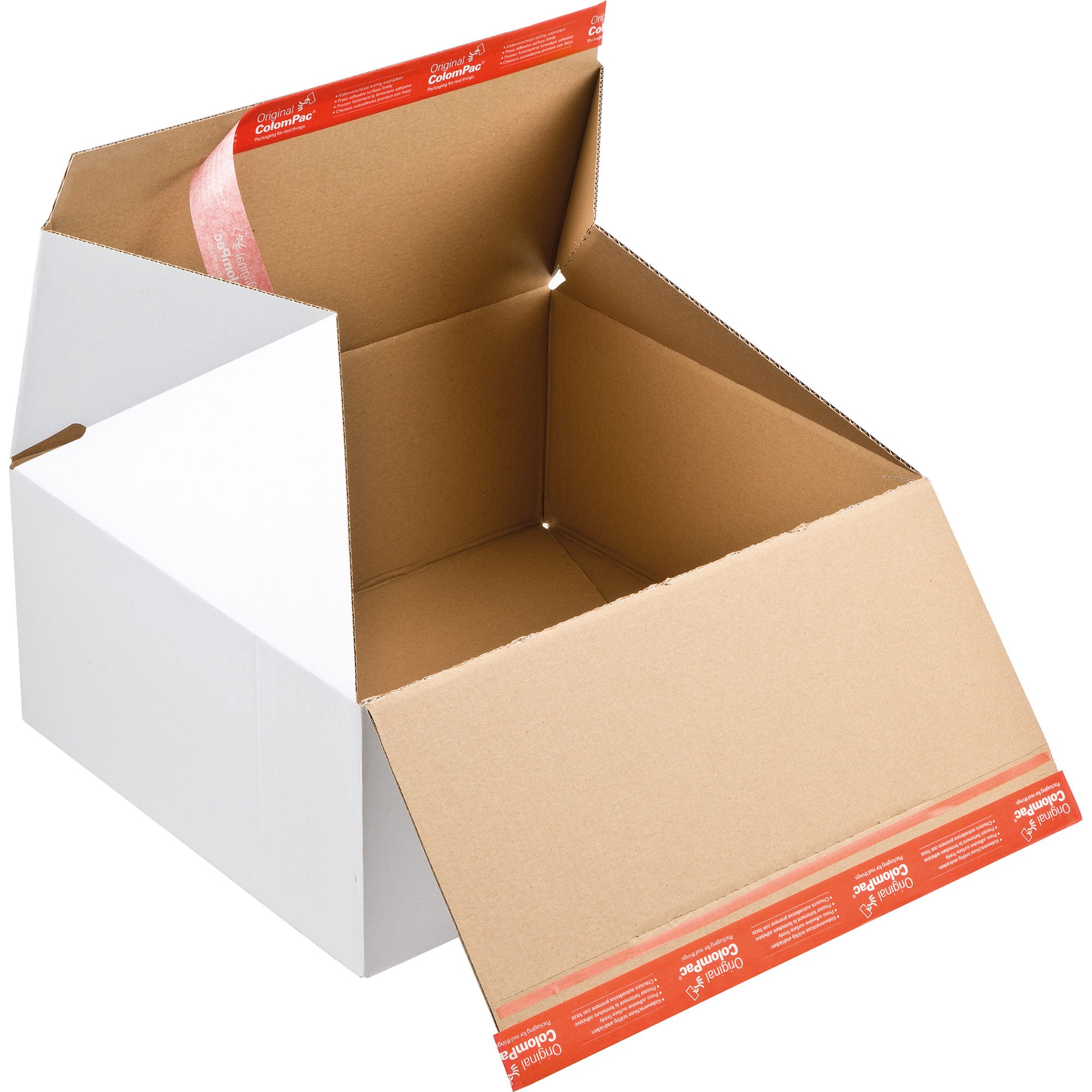 ColomPac® Versandkarton Premium Innenmaße: 38,9 x 32 x 32,4 cm (B x H x T) Außenmaße: 39,3 x 32,6 x 32,8 cm (B x H x T) Wellpappe 1-wellig weiß
