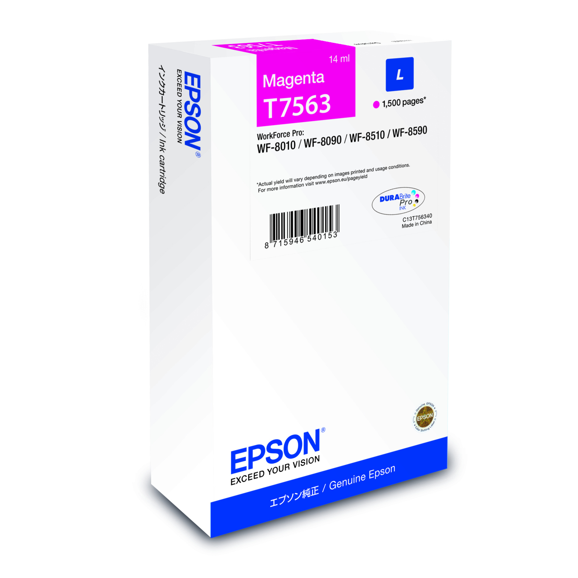 Epson Tintenpatrone Originalzubehör T7563 ca. 1.500 Seiten magenta 14ml