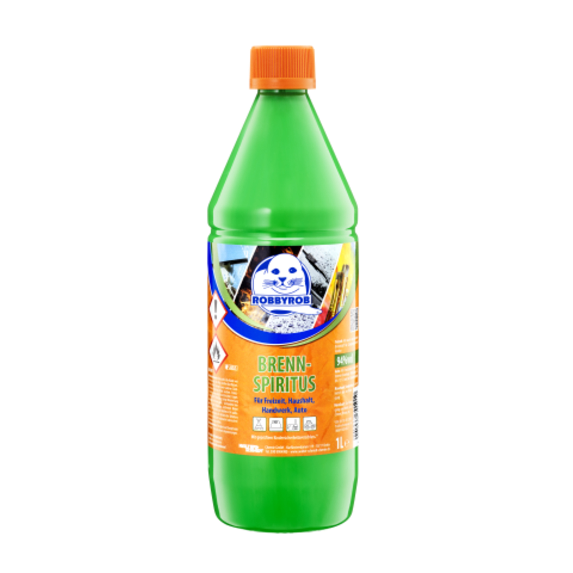 Robbyrob Brennspiritus UN1170 94% mit Kindersicherung Flasche Kunststoff 1l