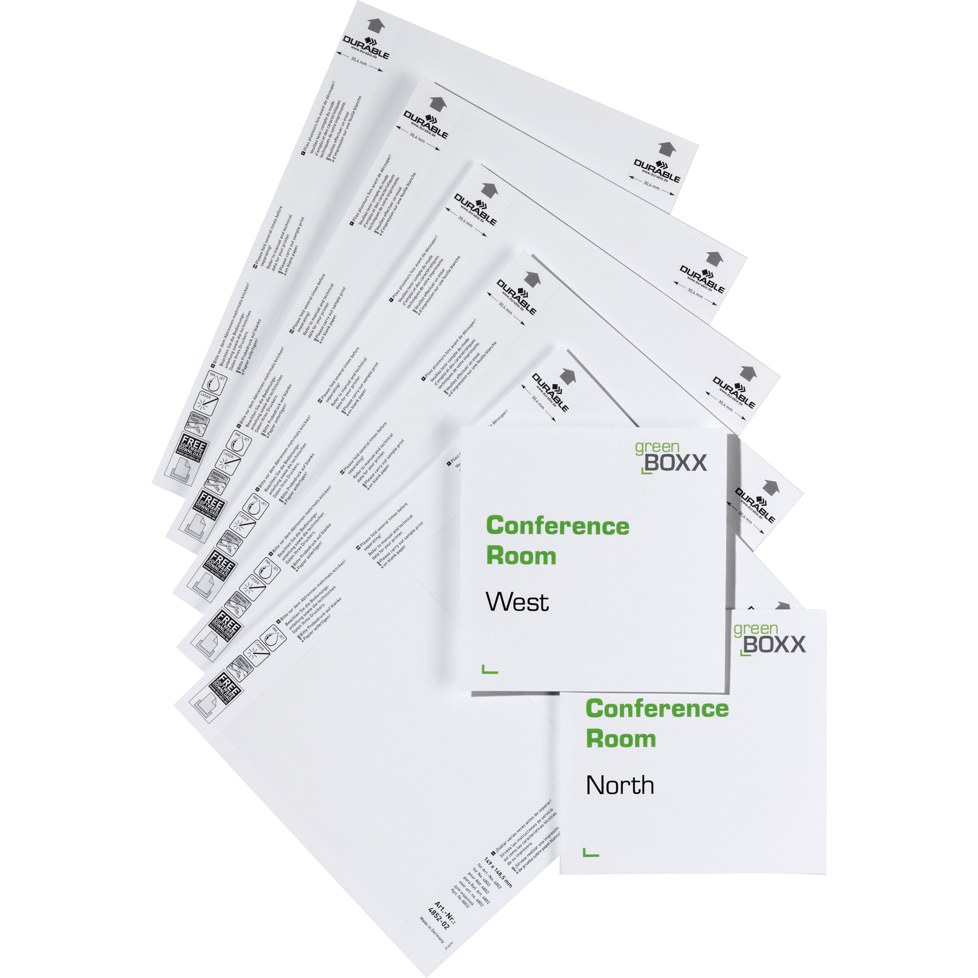 DURABLE Einsteckschild DOOR SIGN REFILL 149 x 148,5 mm (B x H) Karton weiß 20 St./Pack.