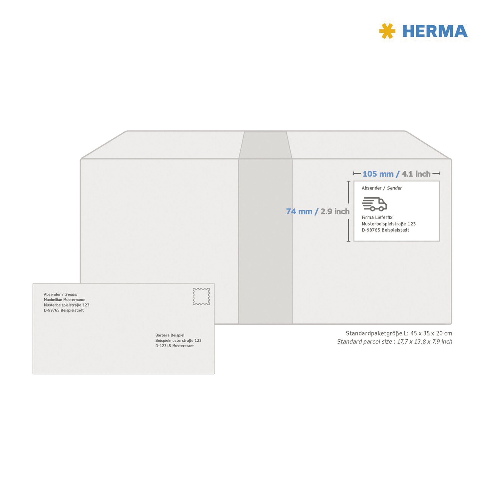 HERMA Universaletikett PREMIUM 105 x 74 mm (B x H) nicht wieder ablösbar Papier weiß 80 Etik./Pack.