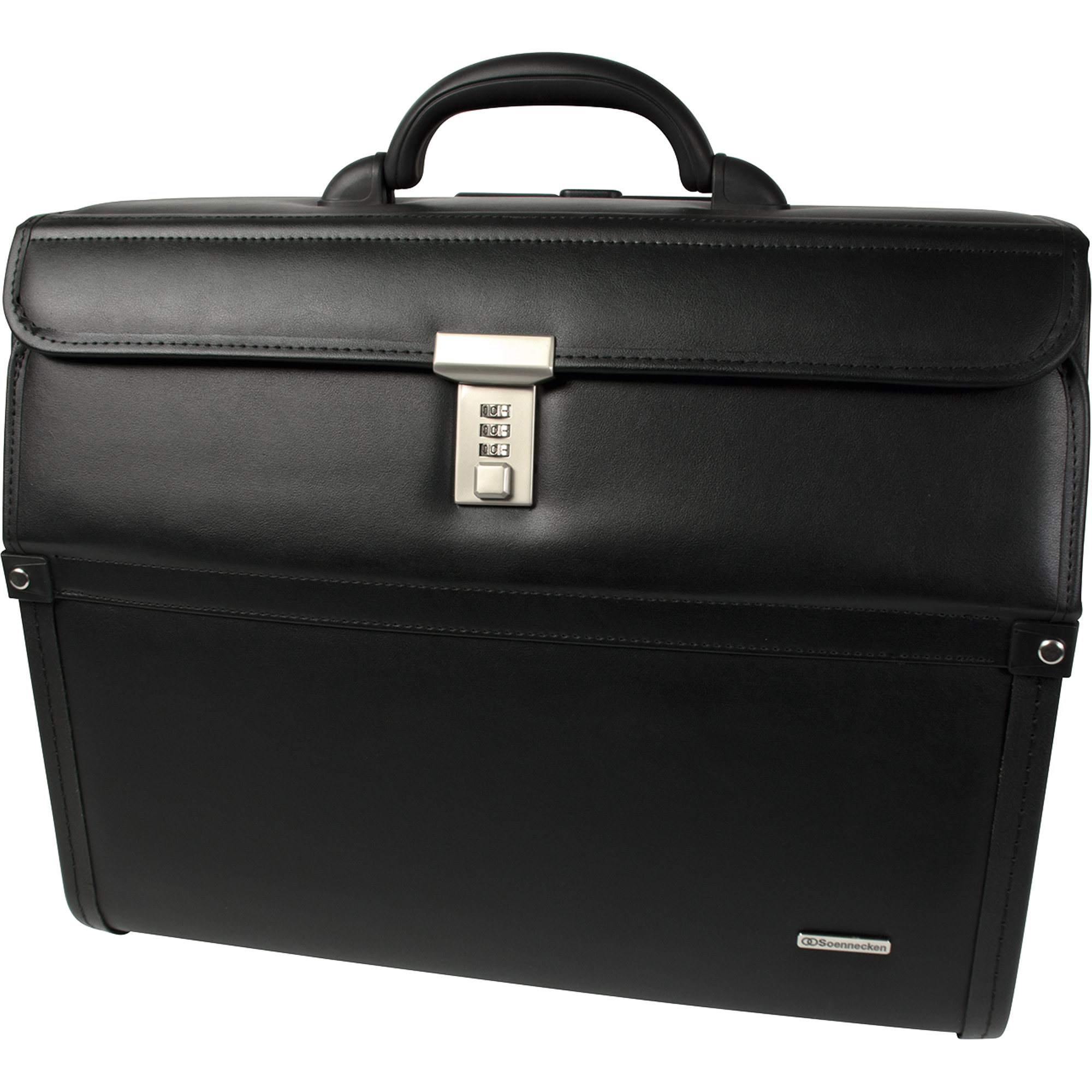Soennecken Pilotenkoffer DRESDEN 46 x 38 x 22 cm (B x H x T) Zahlenkombinationsschloss Lederimitat schwarz