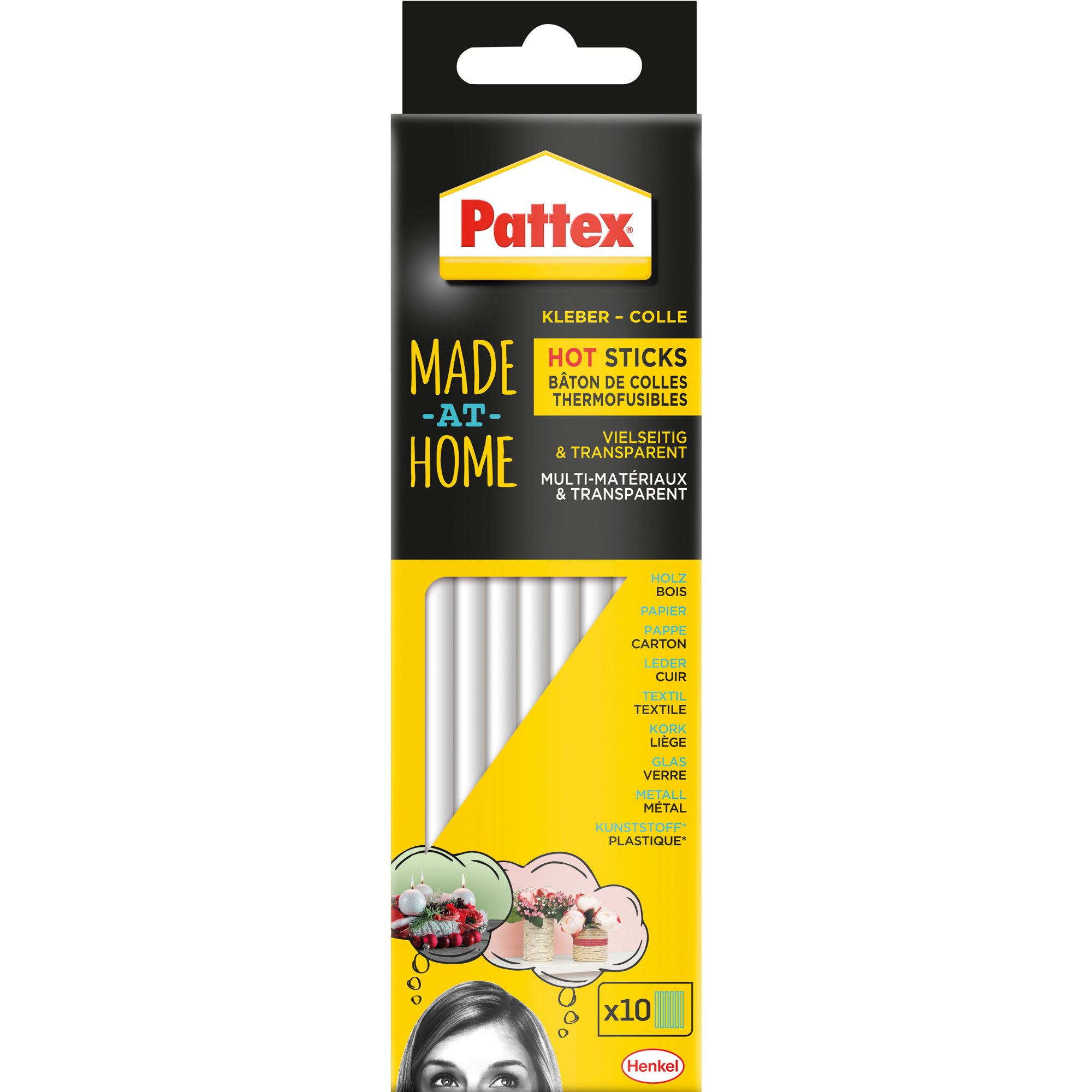 Pattex Heißklebepatrone HOT STICKS Heißklebepistole HOT PISTOL PMHHP 10 x 20 g/Pack.