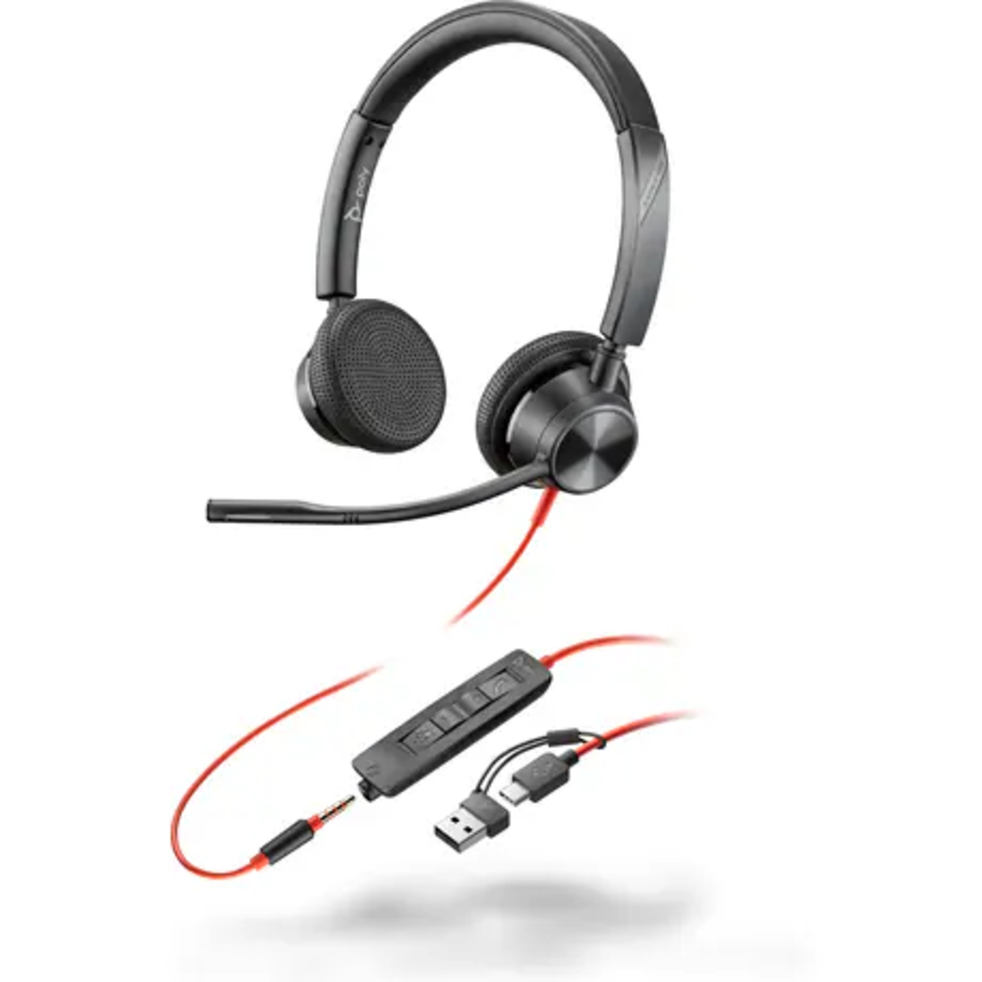 Poly Headset Blackwire 3325 USB-C, 3,5 mm Klinkenstecker schwarz