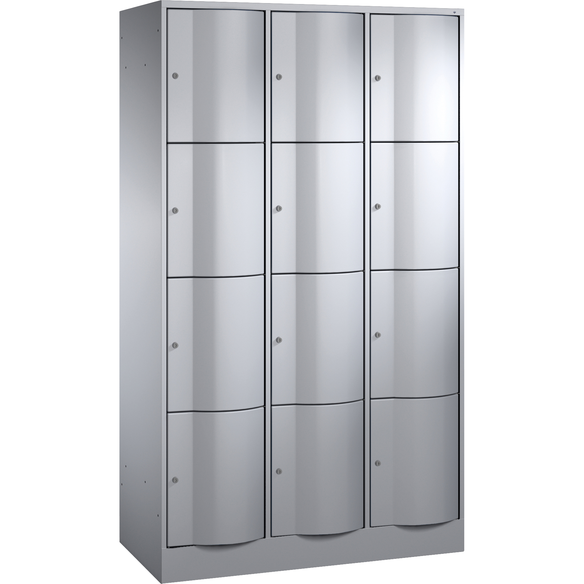 C+P Schließfachsystem Resisto 12 Fächer Stahl, lackiert weißaluminium