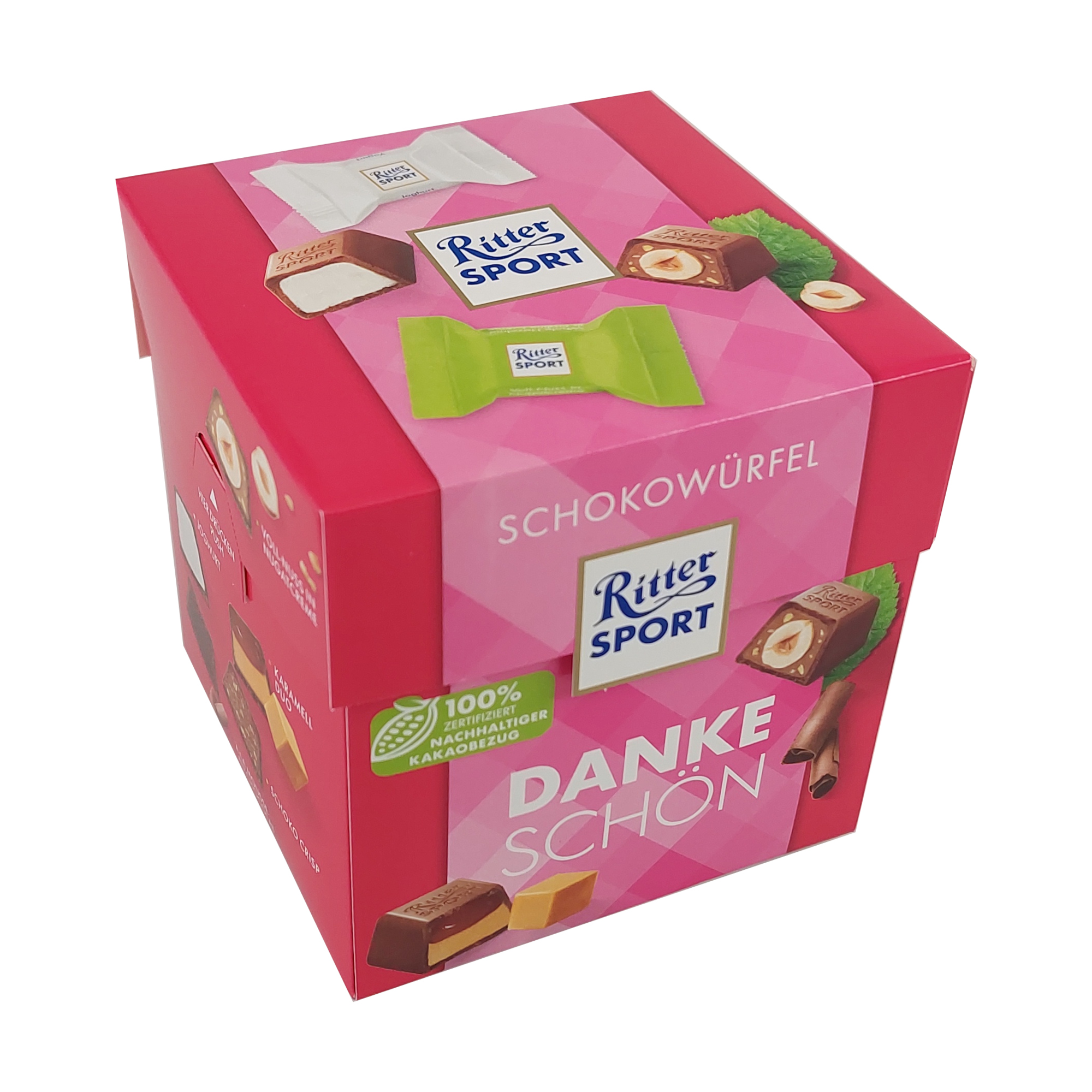 Ritter Sport Schokolade Dankeschön Joghurt, Voll-Nuss in Nugatcreme, à la Mousse au Chocolat, Schoko Crisp, Karamell Duo 176 g/Pack.