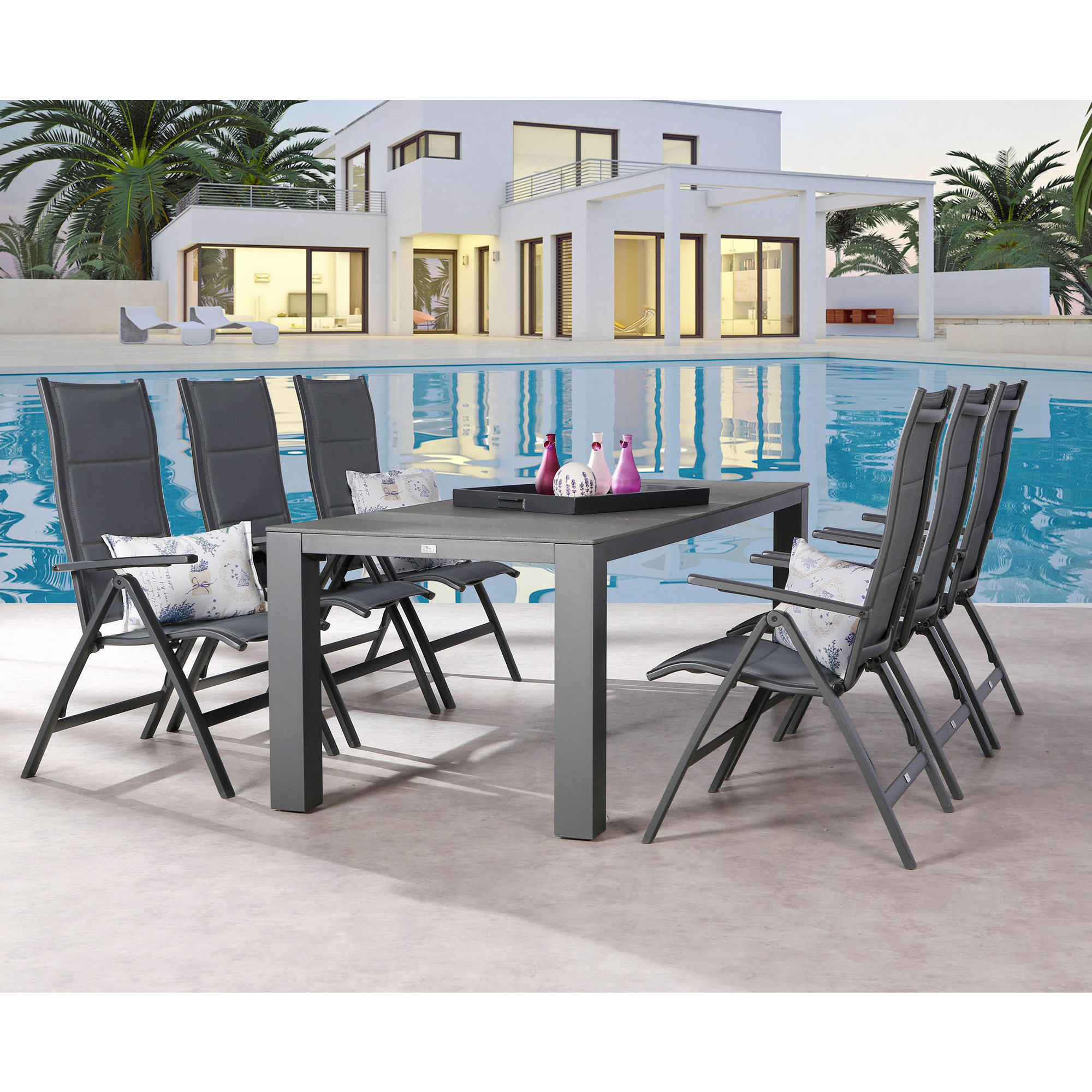 BEST Gartenstuhl Varese Hochlehner 67 x 112 x 67 cm (B x H x T) anthrazit