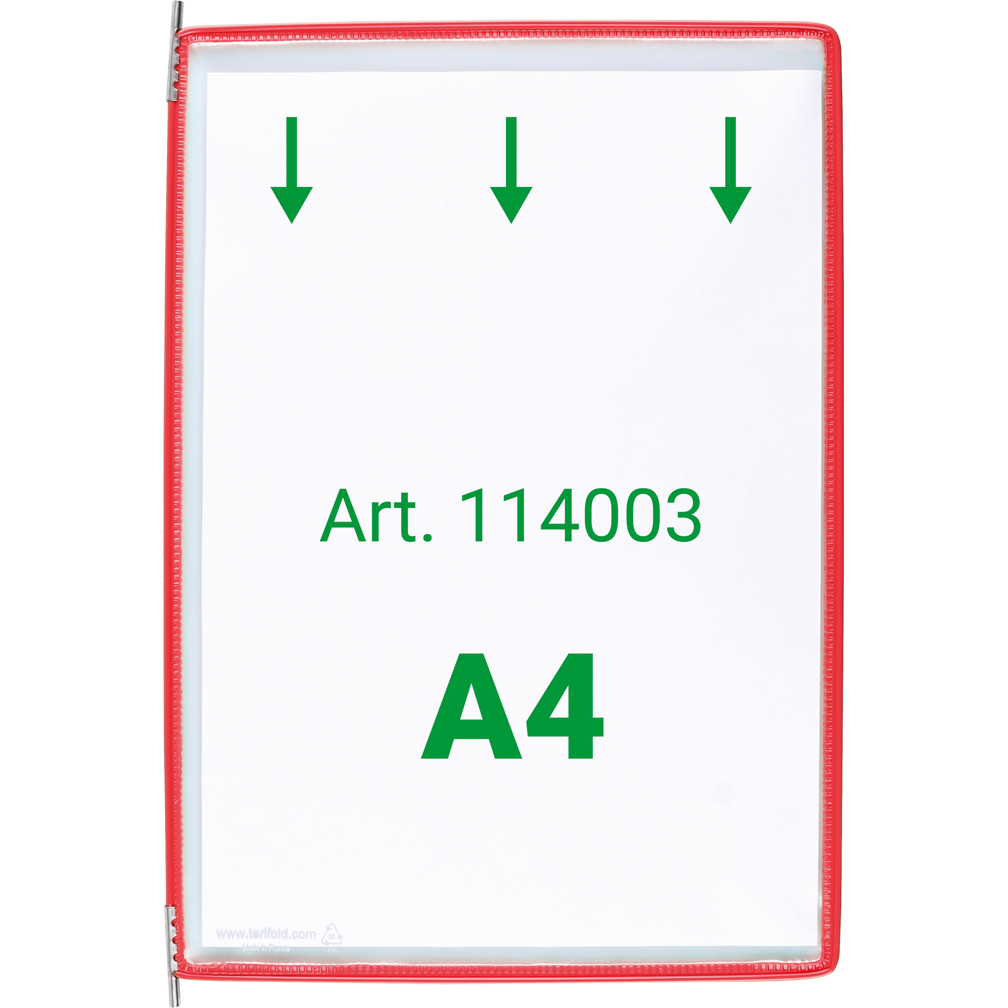 DJOIS Sichttafel Tarifold DIN A4 inkl. Reitern mit Blankoschildern PVC rot 10 St./Pack.