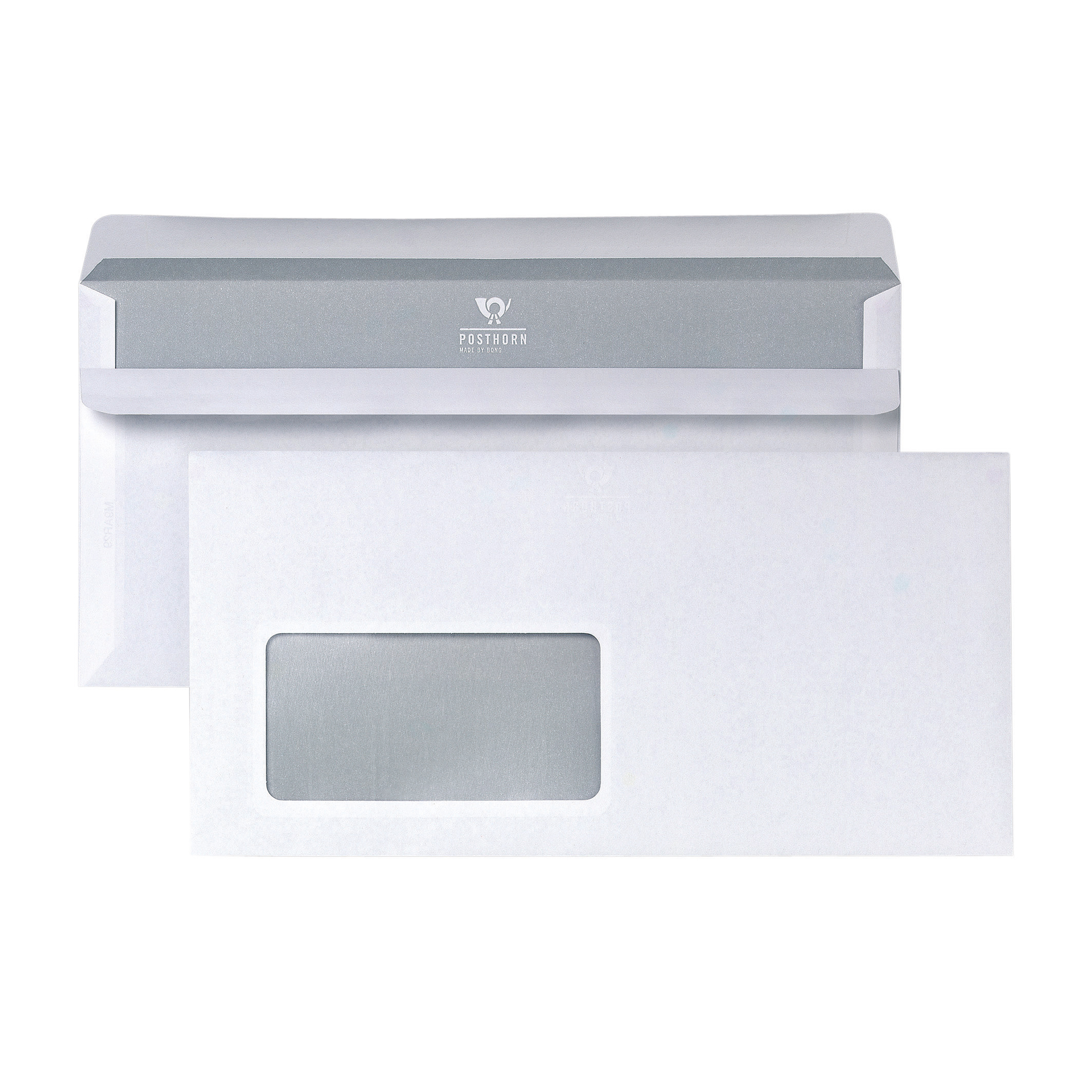 POSTHORN Briefumschlag DIN lang 220 x 110 mm (B x H) mit Selbstklebung mit Fenster 75g/m² weiß 1.000 St./Pack.