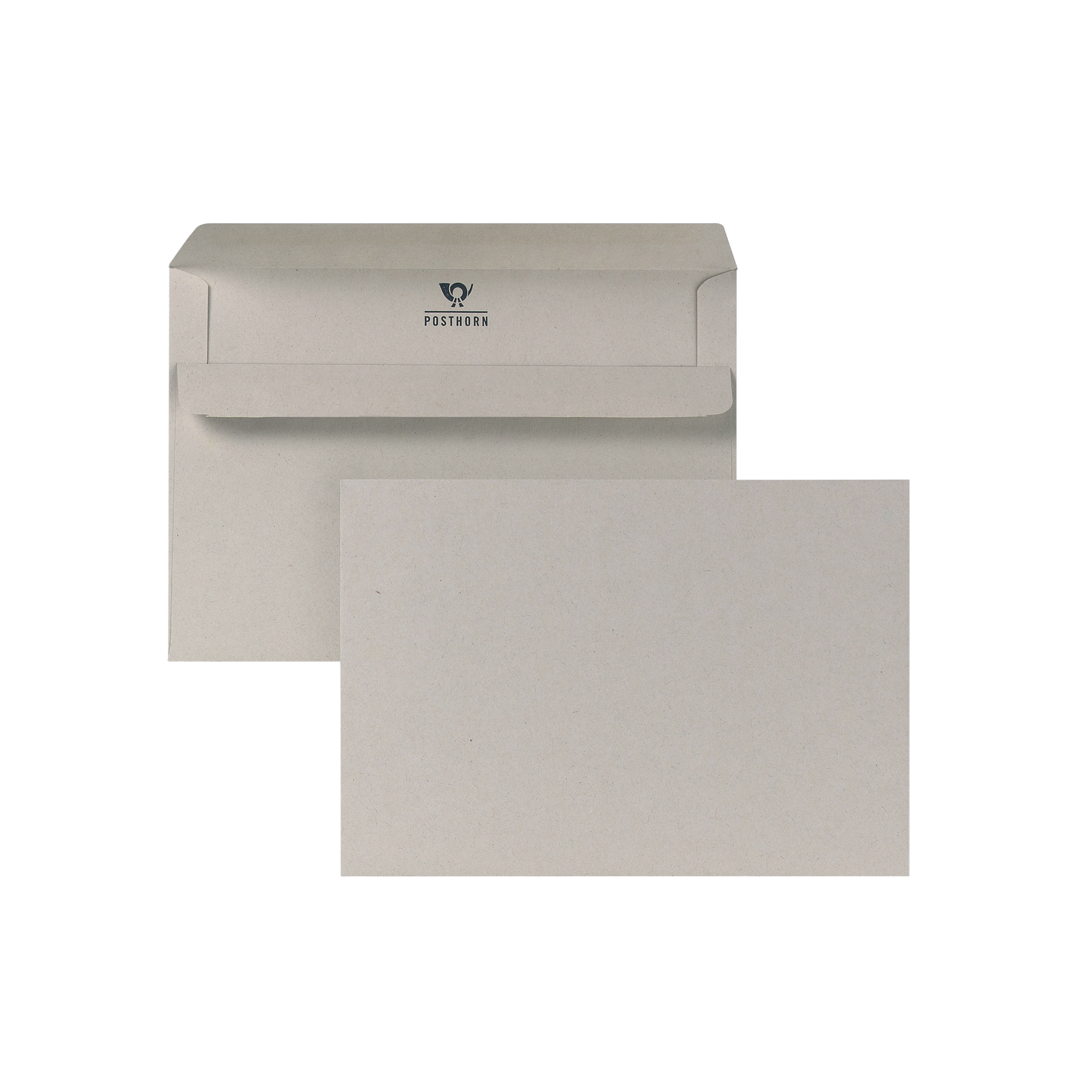 POSTHORN Briefumschlag DIN C6 162 x 114 mm (B x H) mit Selbstklebung ohne Fenster 75g/m² grau 1.000 St./Pack.