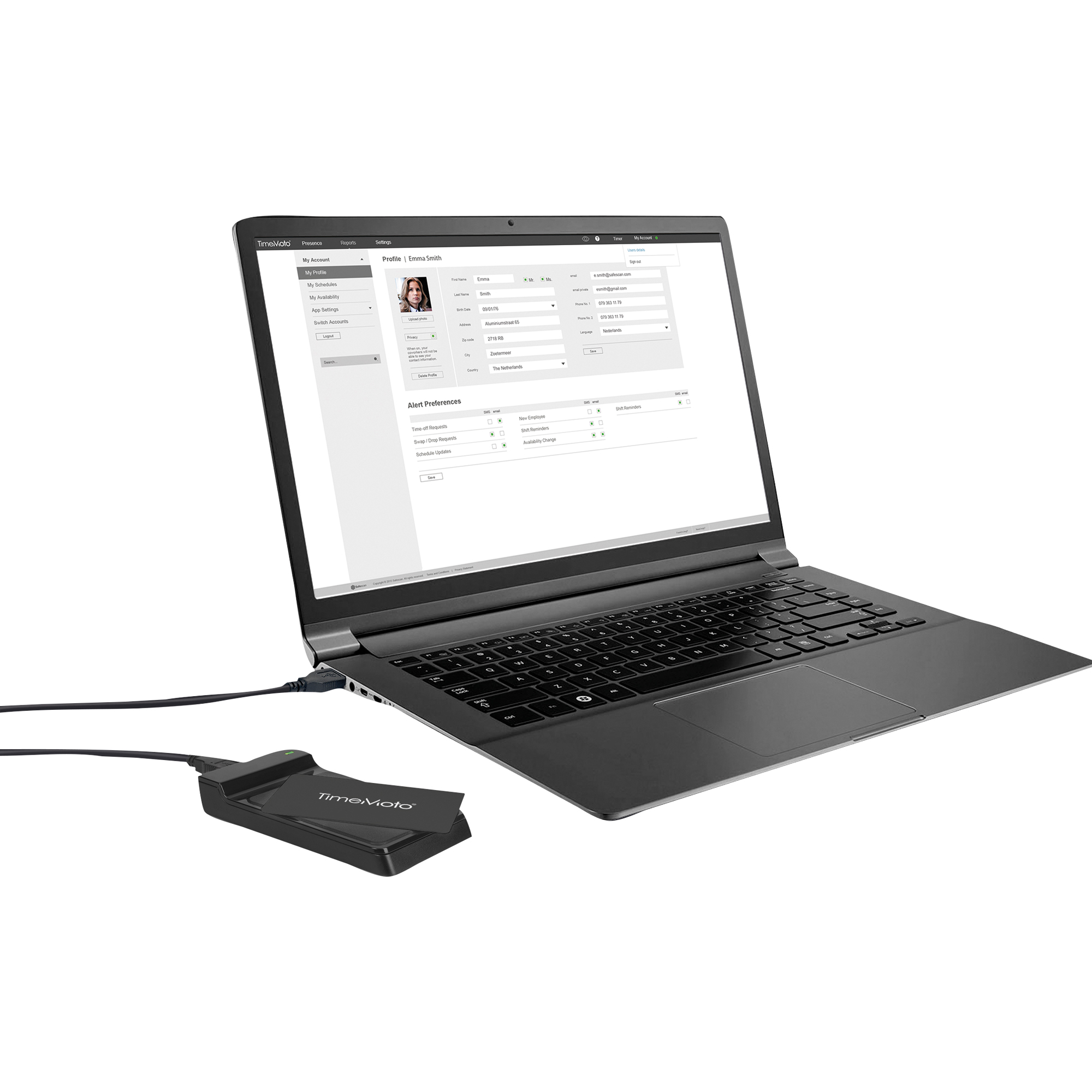 TIMEMOTO Lesegerät Zeiterfassungssystem RF-150 64 x 17 x 115 mm (B x H x T) Windows® universell RFID inkl. USB-Kabel 117g